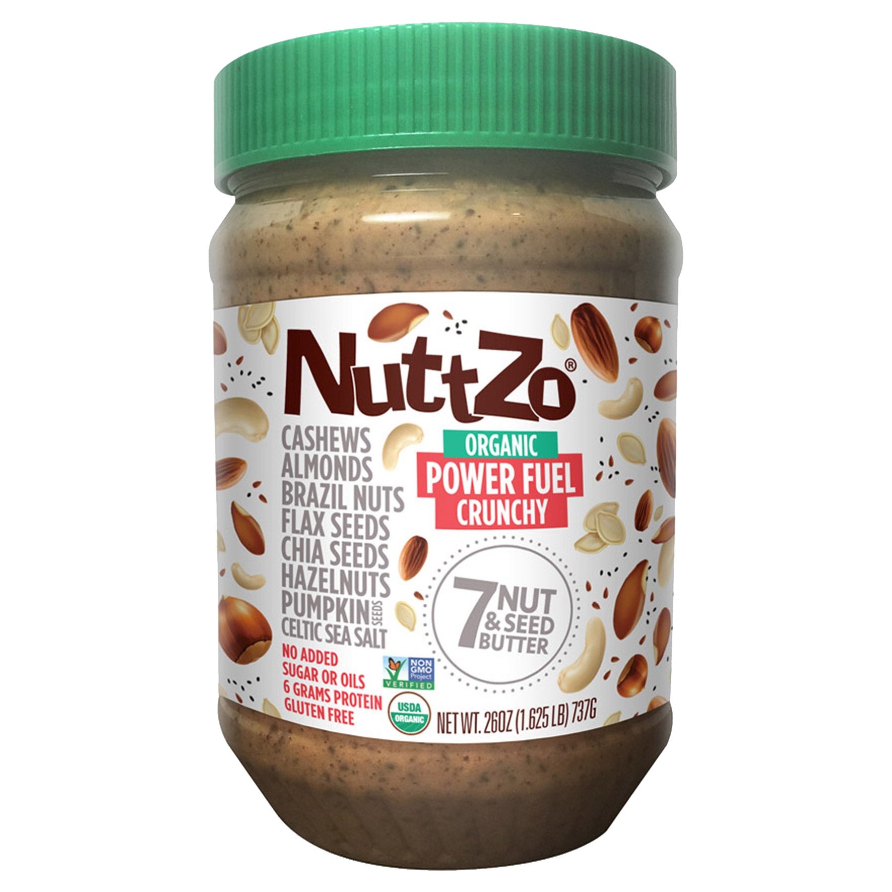 ORGANIC NUTTZO CRUNCHY 7 NUT & SEED BUTTER 26 OZ (1.65 LBS) - Image 1