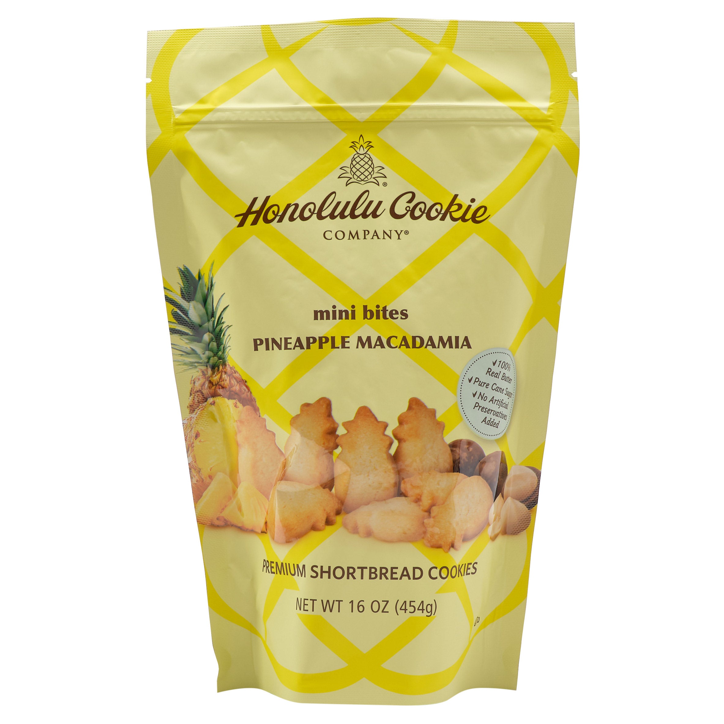 HONOLULU COOKIE CO. PINEAPPLE MACADAMIA BITES 16 OZ