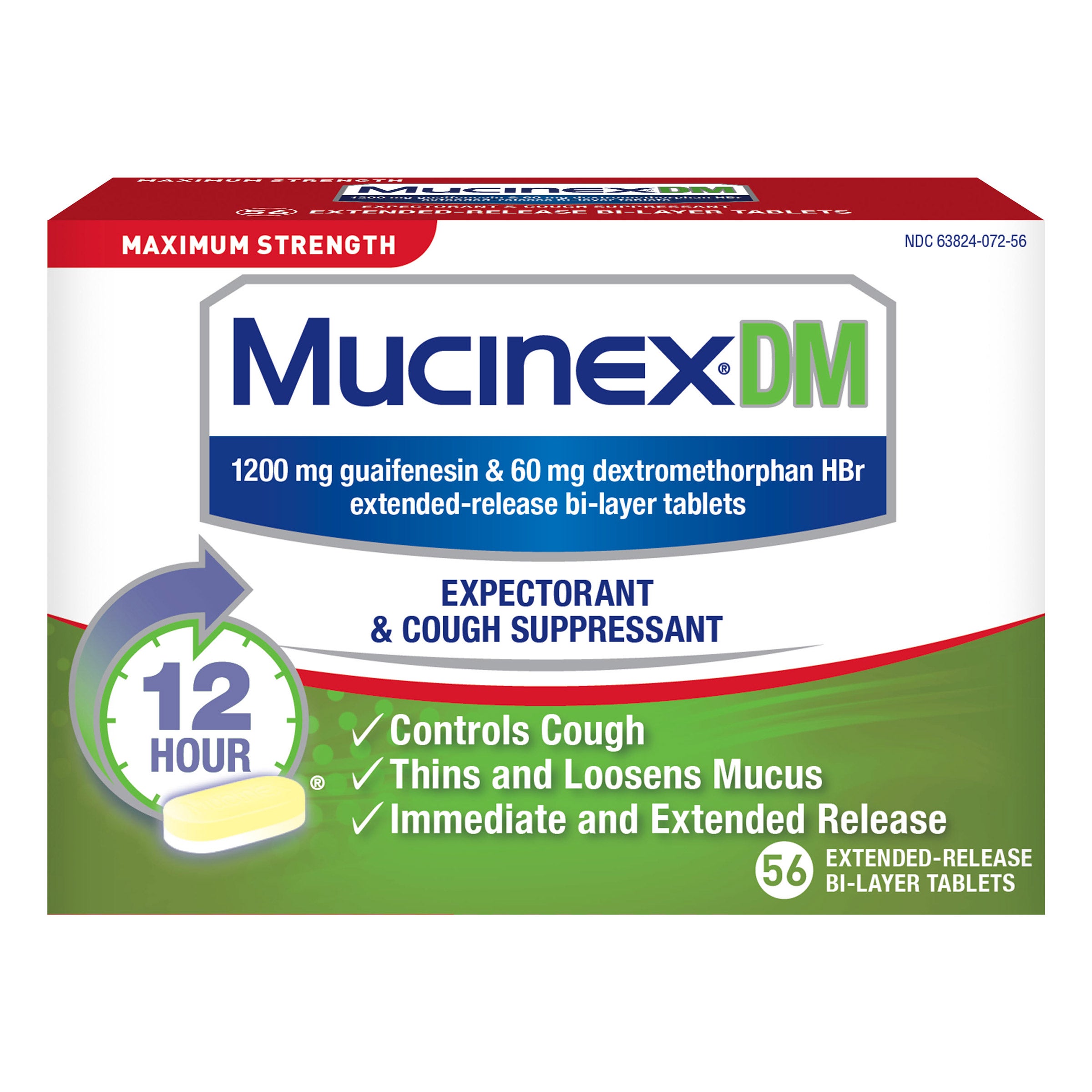 MUCINEX DM 12 HOUR MAXIMUM STRENGTH 56 COUNT - Image 1