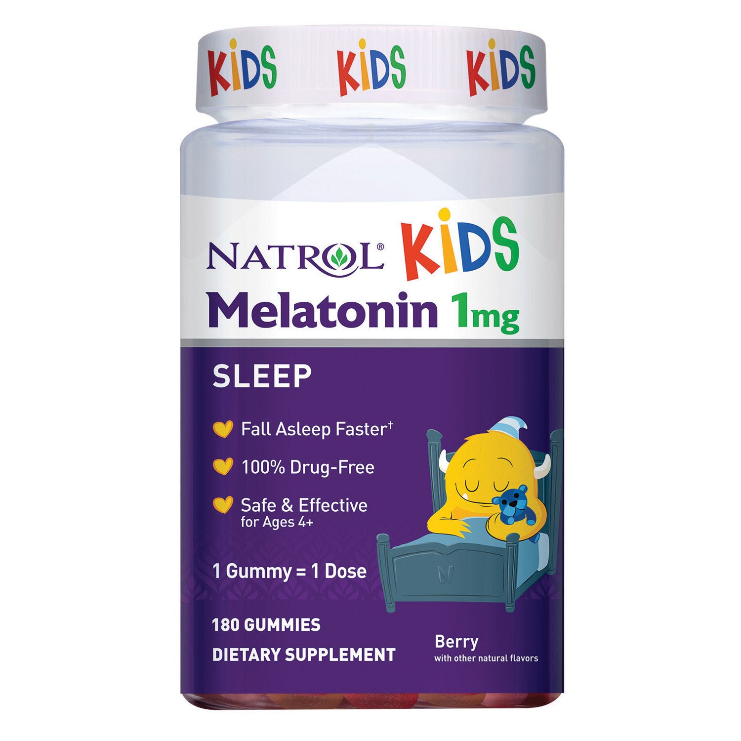 NATROL MELATONIN 1MG KIDS GUMMY 180 GUMMIES