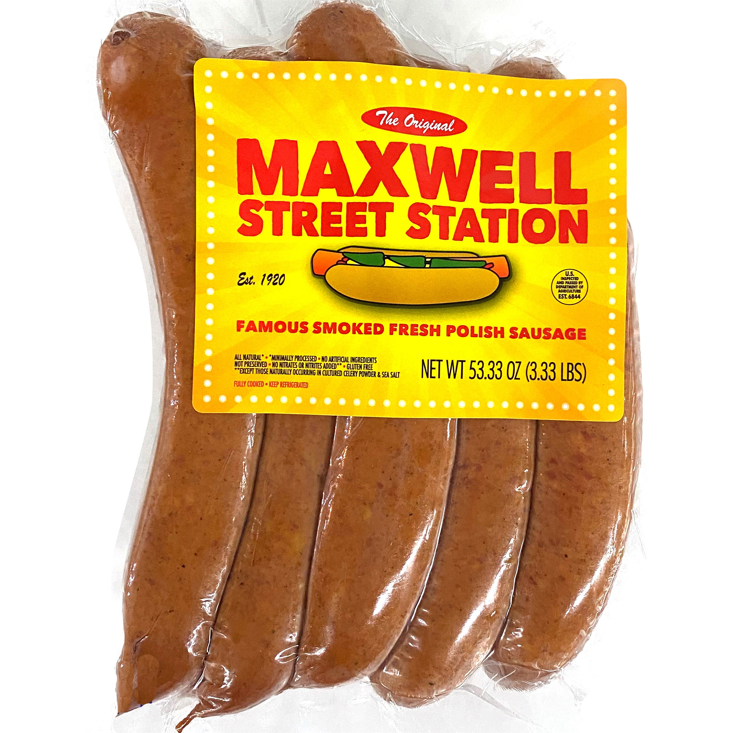 MAXWELL STREET STATION SMOKED POLISH SAUSAGE 53.33 OUNCE PACKAGE
