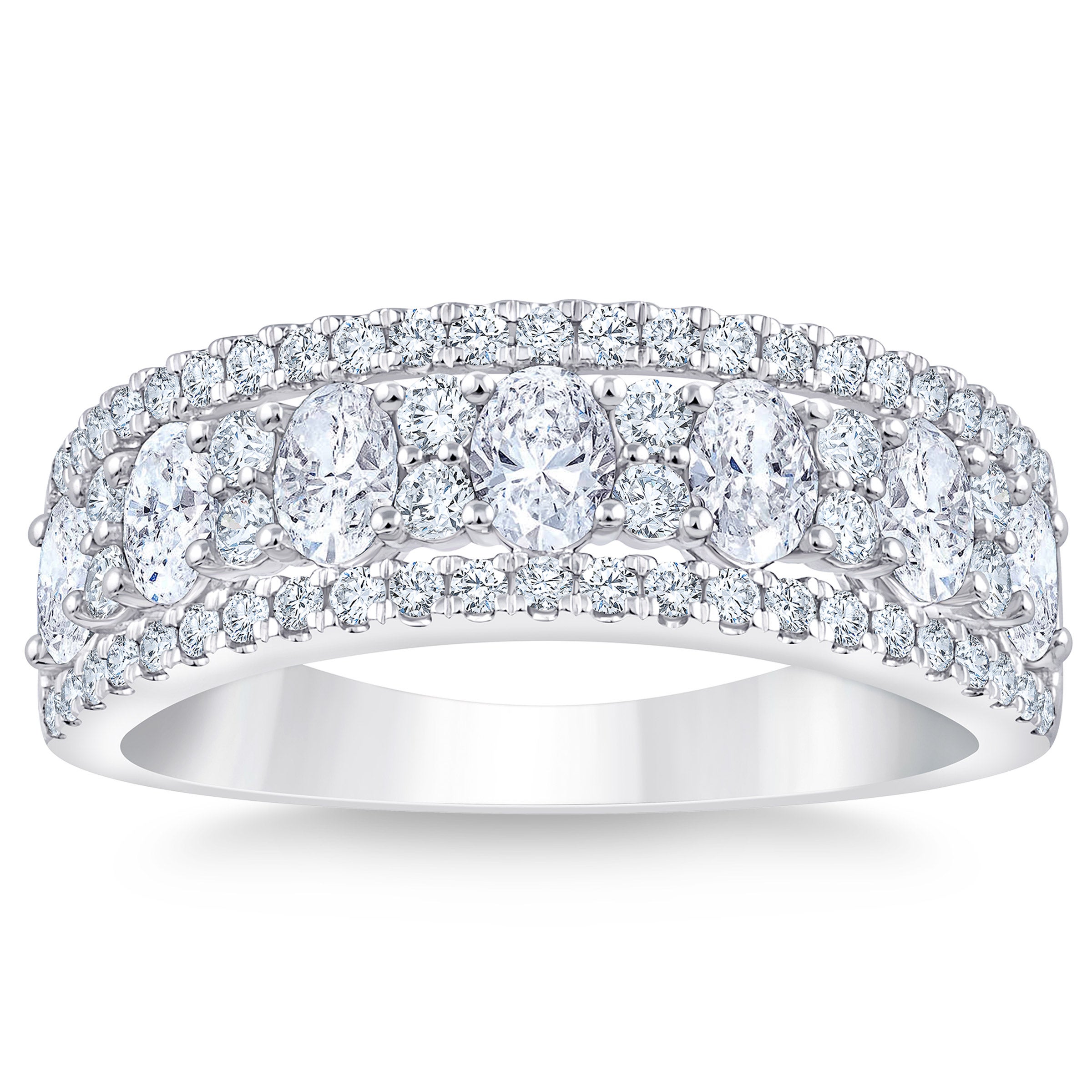 PLATINUM VS2 I 1.40CTW ROUND AND OVAL DIAMOND BAND - Image 1