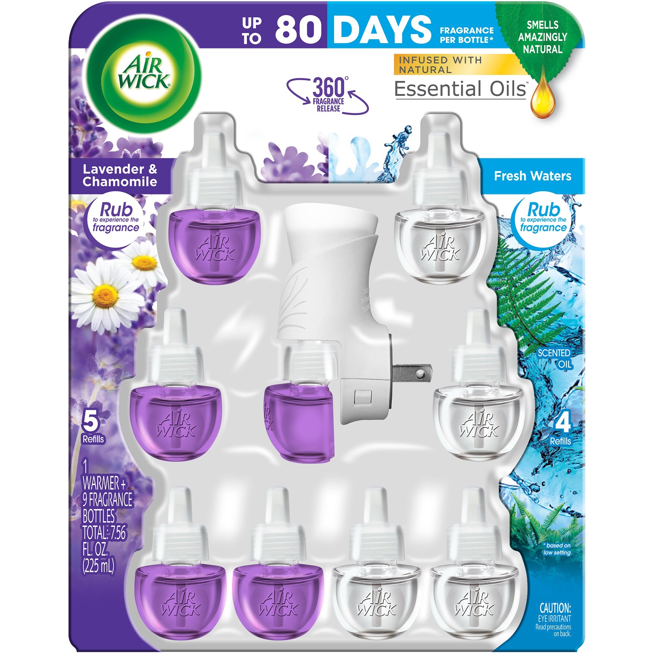 AIRWICK SCENTED OILS 1 WARMER + 9 REFILLS 7.56 FL OZ - Image 1