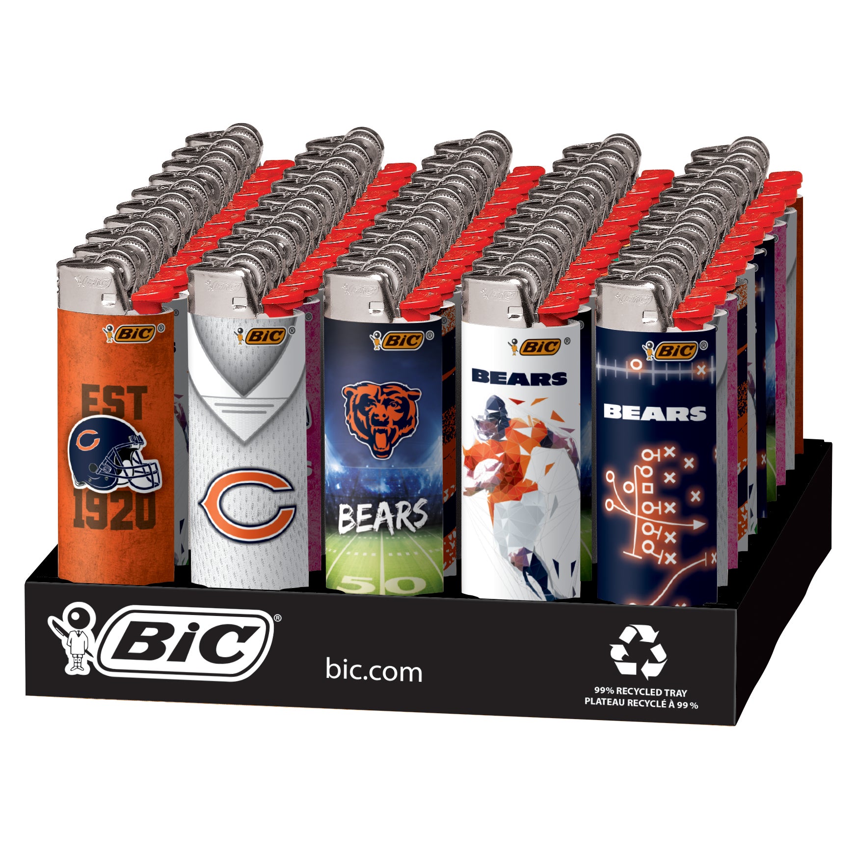 BIC LIGHTERS NFL CHICAGO BEARS 50 CT TRAY