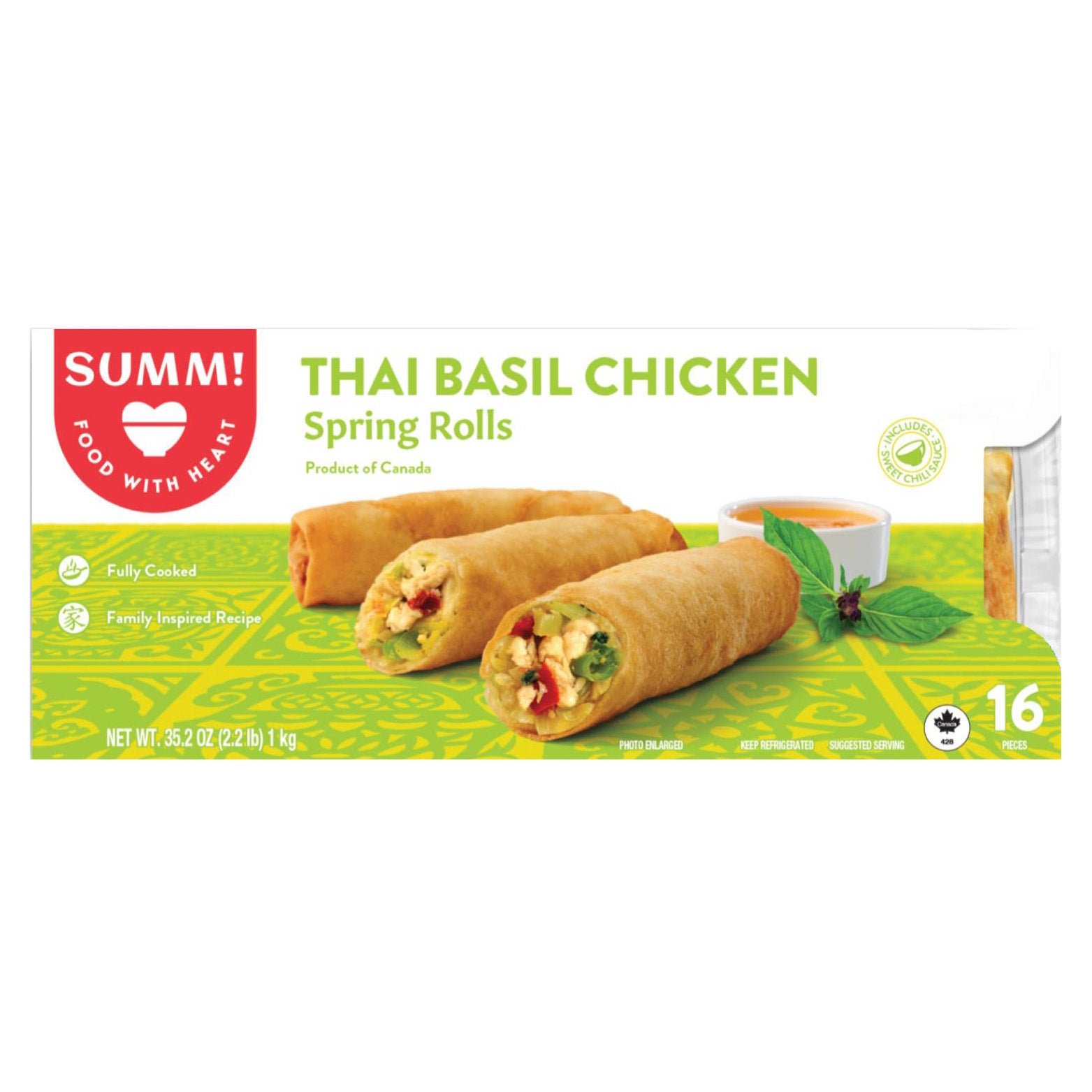 SUMM! THAI BASIL CHICKEN SPRING ROLLS 16 CT