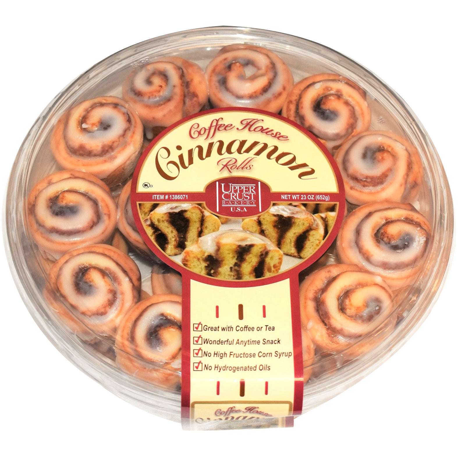 UPPER CRUST BAKERY MINI CINNAMON ROLLS 23 OUNCE CONTAINER