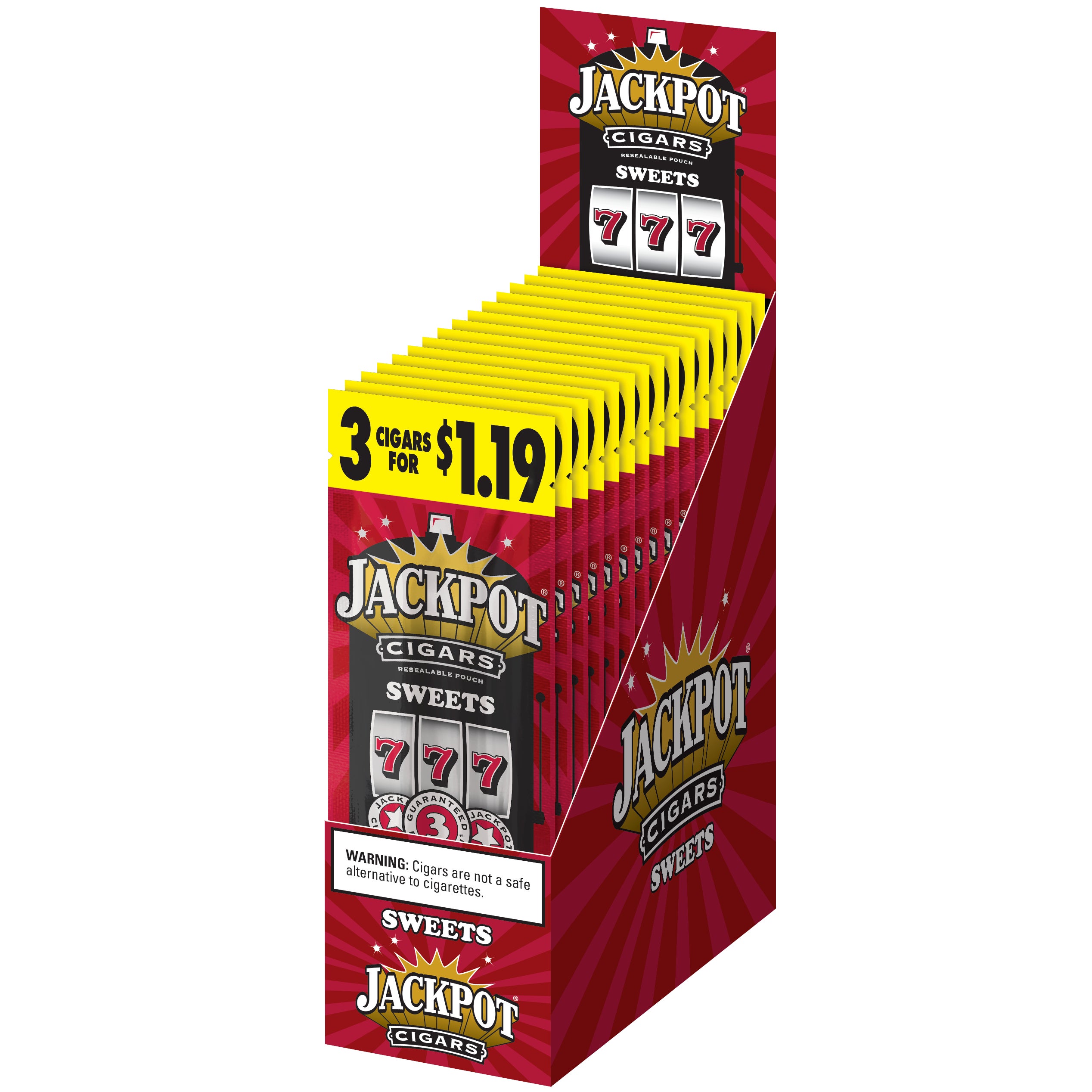 JACKPOT SWEETS CIGARILLOS 15/3CT $1.19 PREPRICED