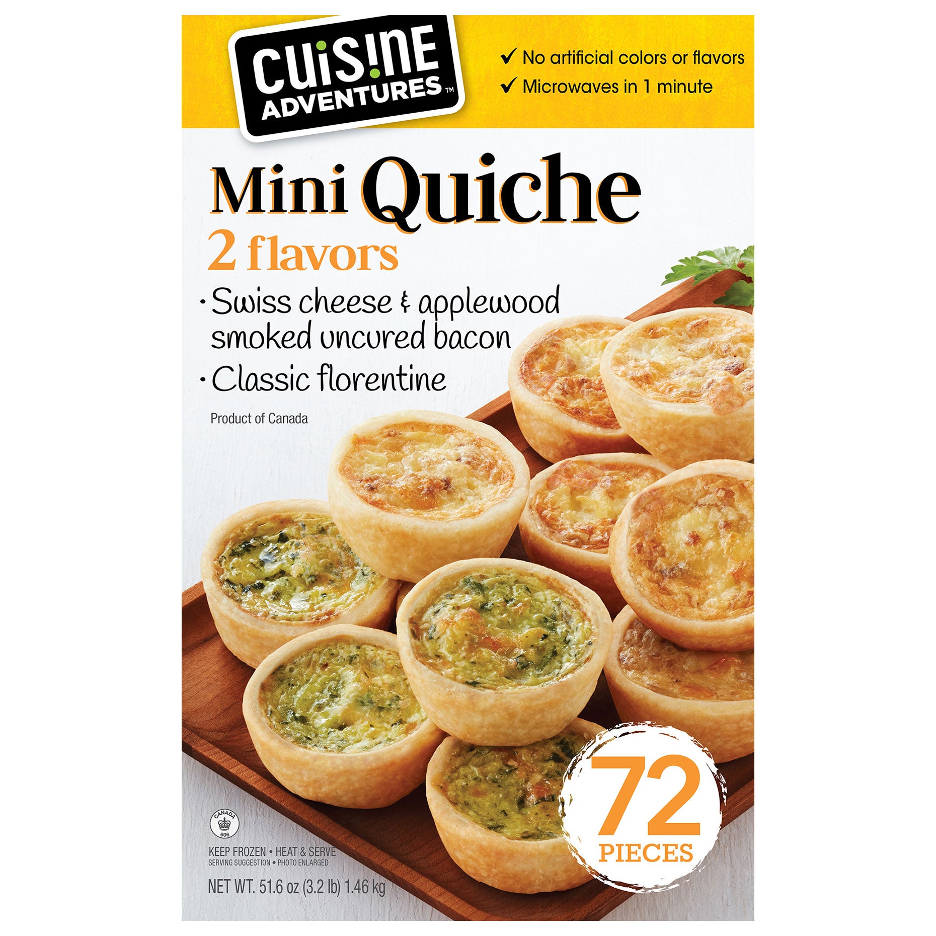 CUISINE ADVENTURES MINI QUICHE VARIETY 72/0.72 OZ