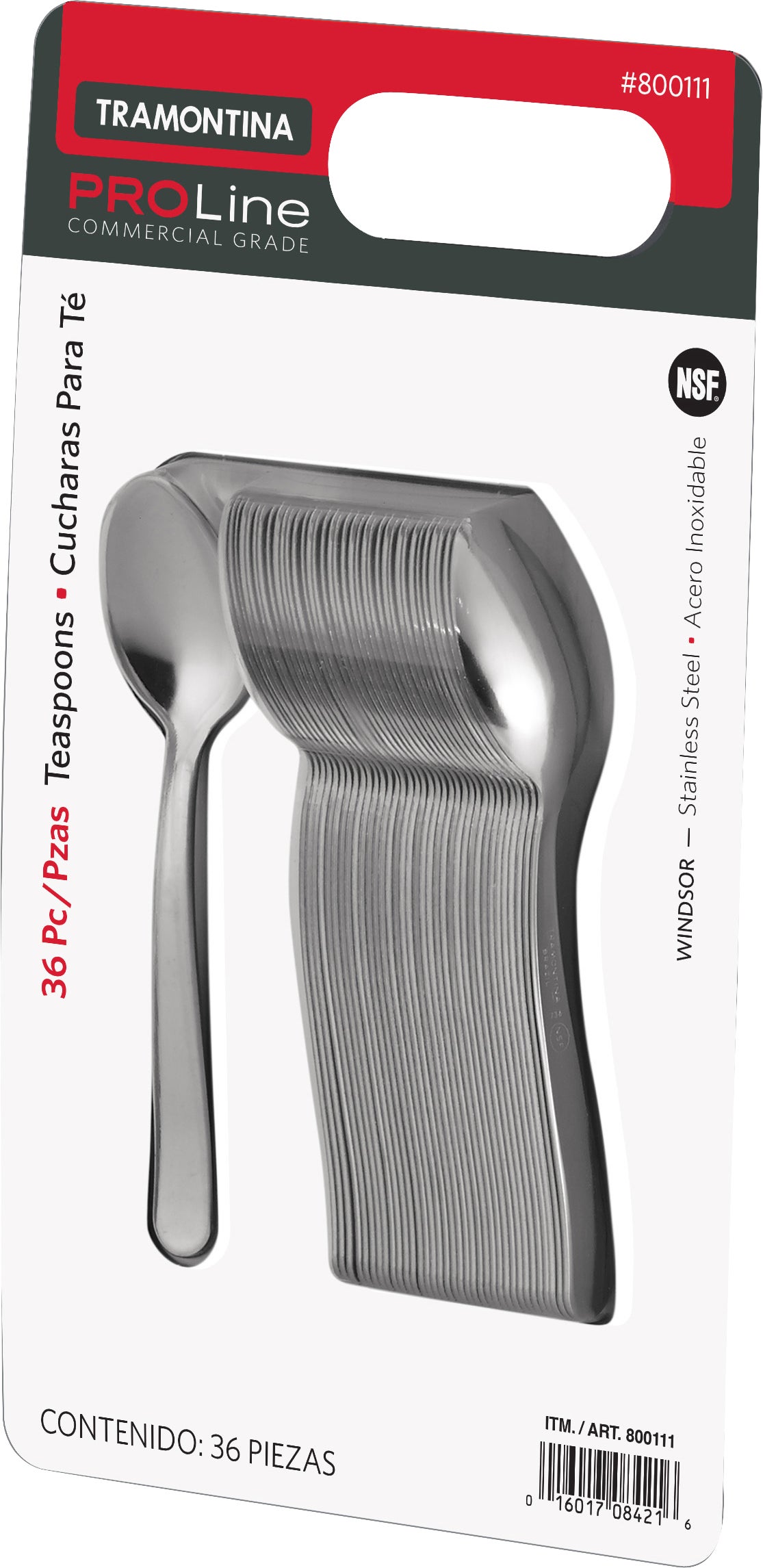 TRAMONTINA PROLINE STAINLESS STEEL 36-CT TEASPOONS - Image 1