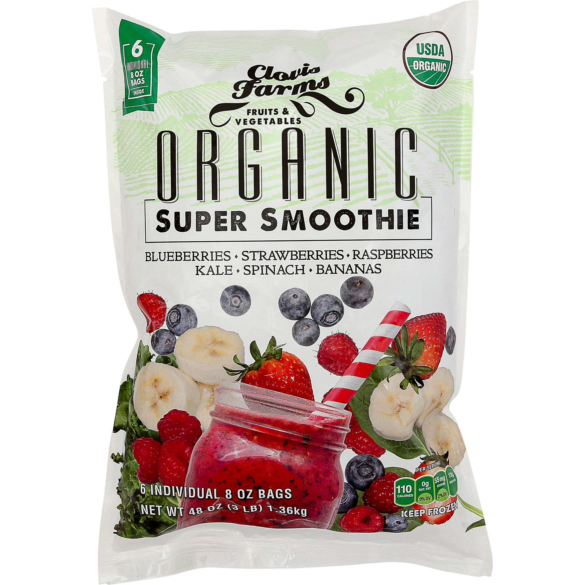 CLOVIS FARMS ORGANIC SMOOTHIE BLEND 6/8OZ BAGS
