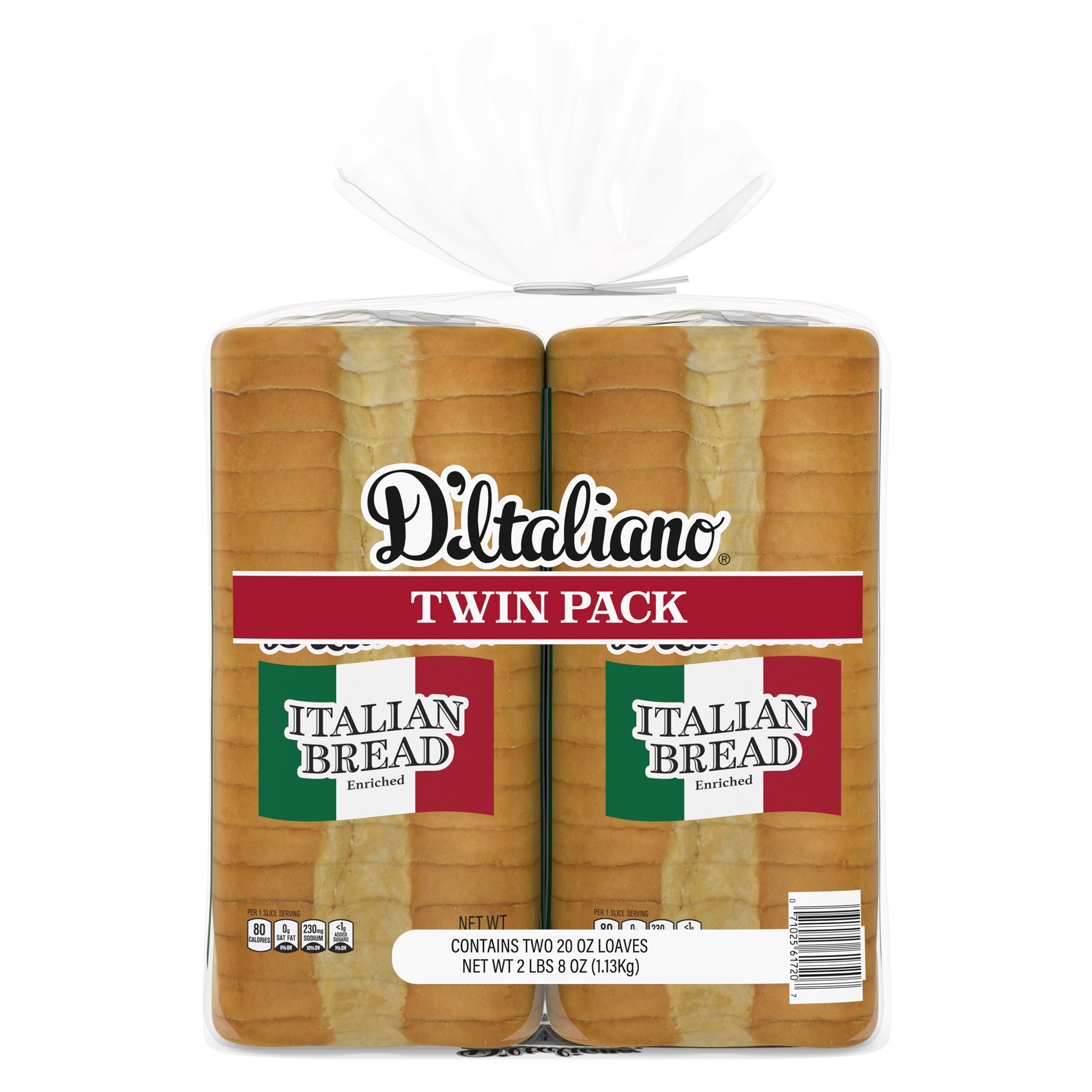 D'ITALIANO ITALIAN BREAD 2/20 OZ (2.5 LBS) - Image 1