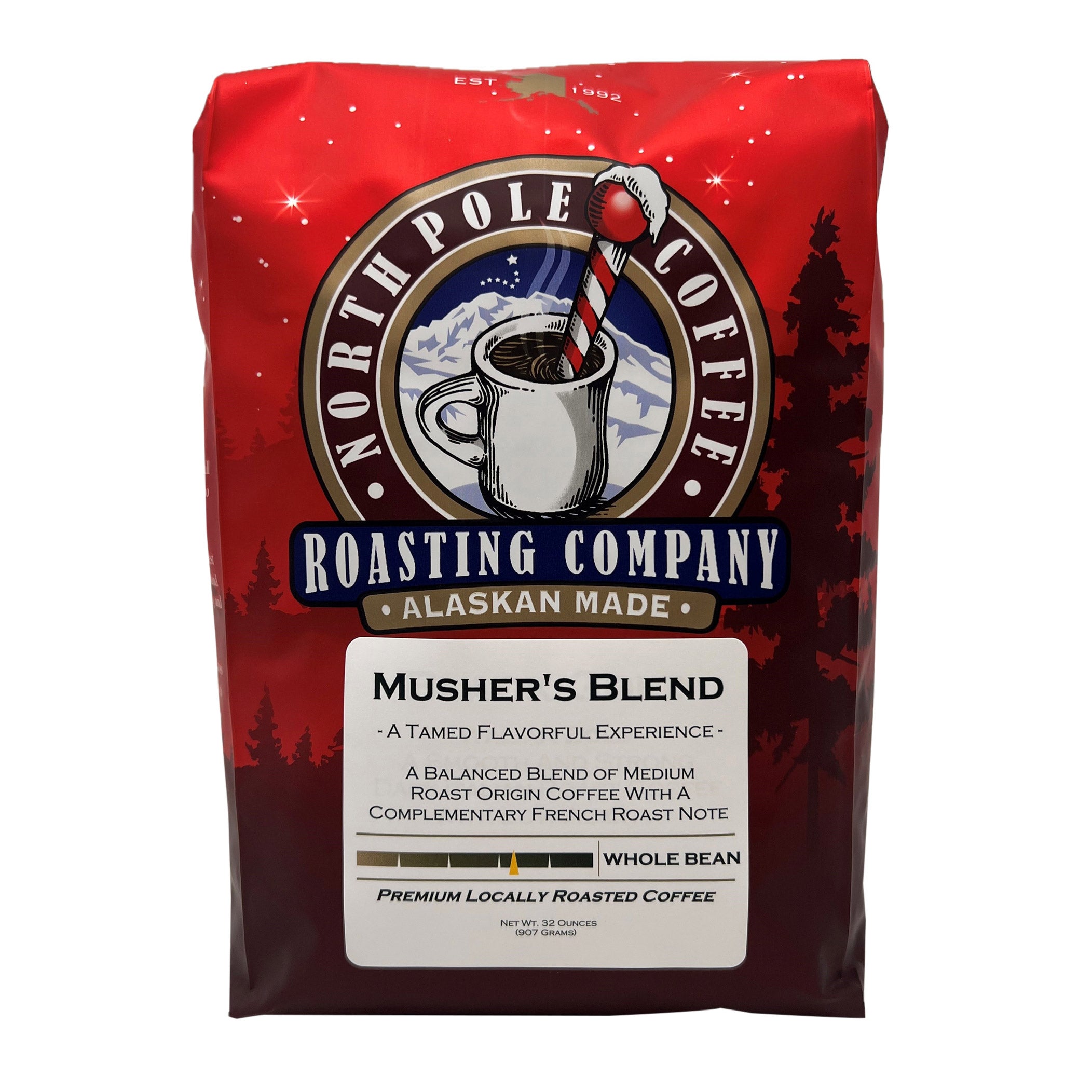 NORTH POLE COFFEE MUSHERS BLEND 2 LBS WHOLE BEAN - Image 1