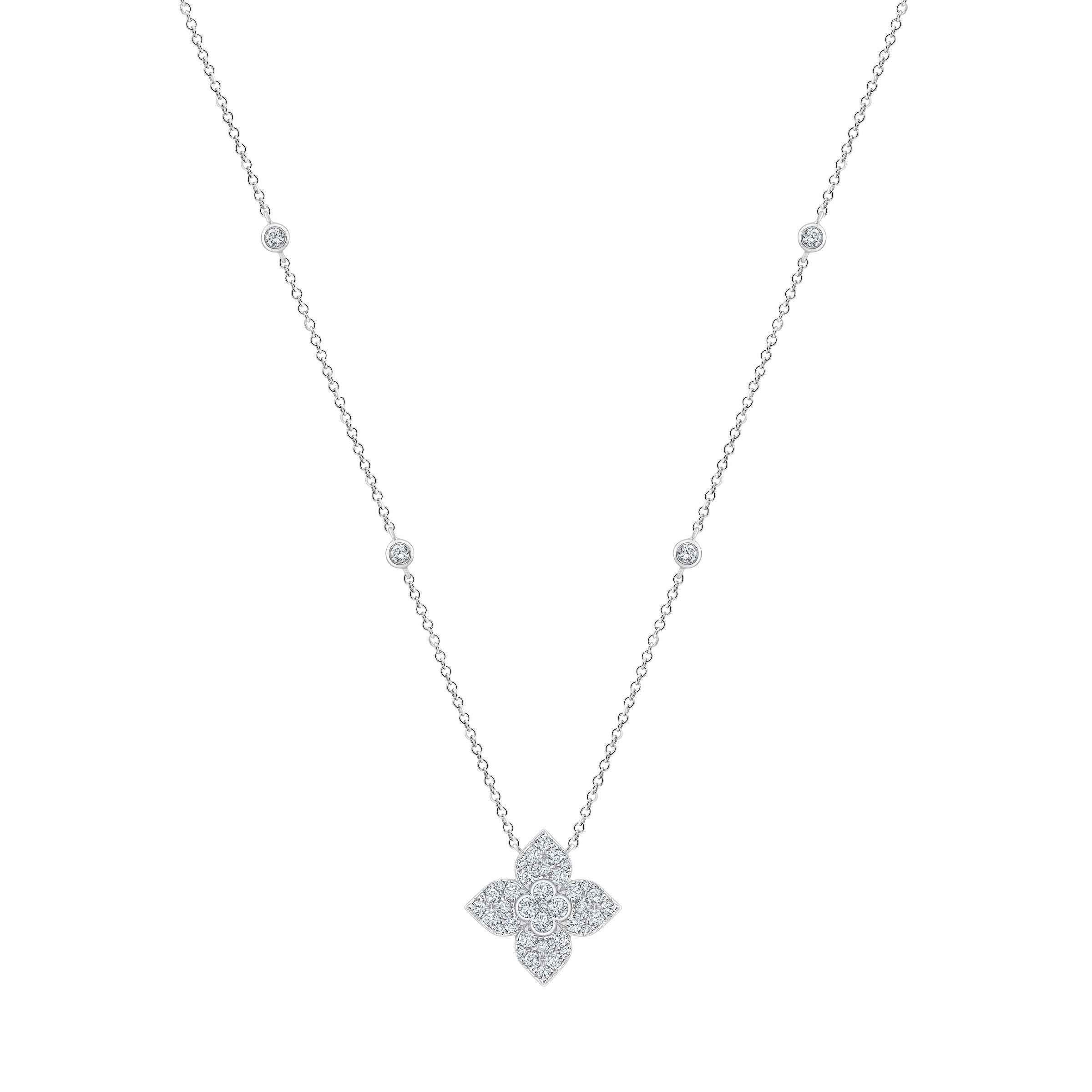 14KT WHITE GOLD VS2 I 0.75CTW ROUND DIAMOND NECKLACE - Image 1
