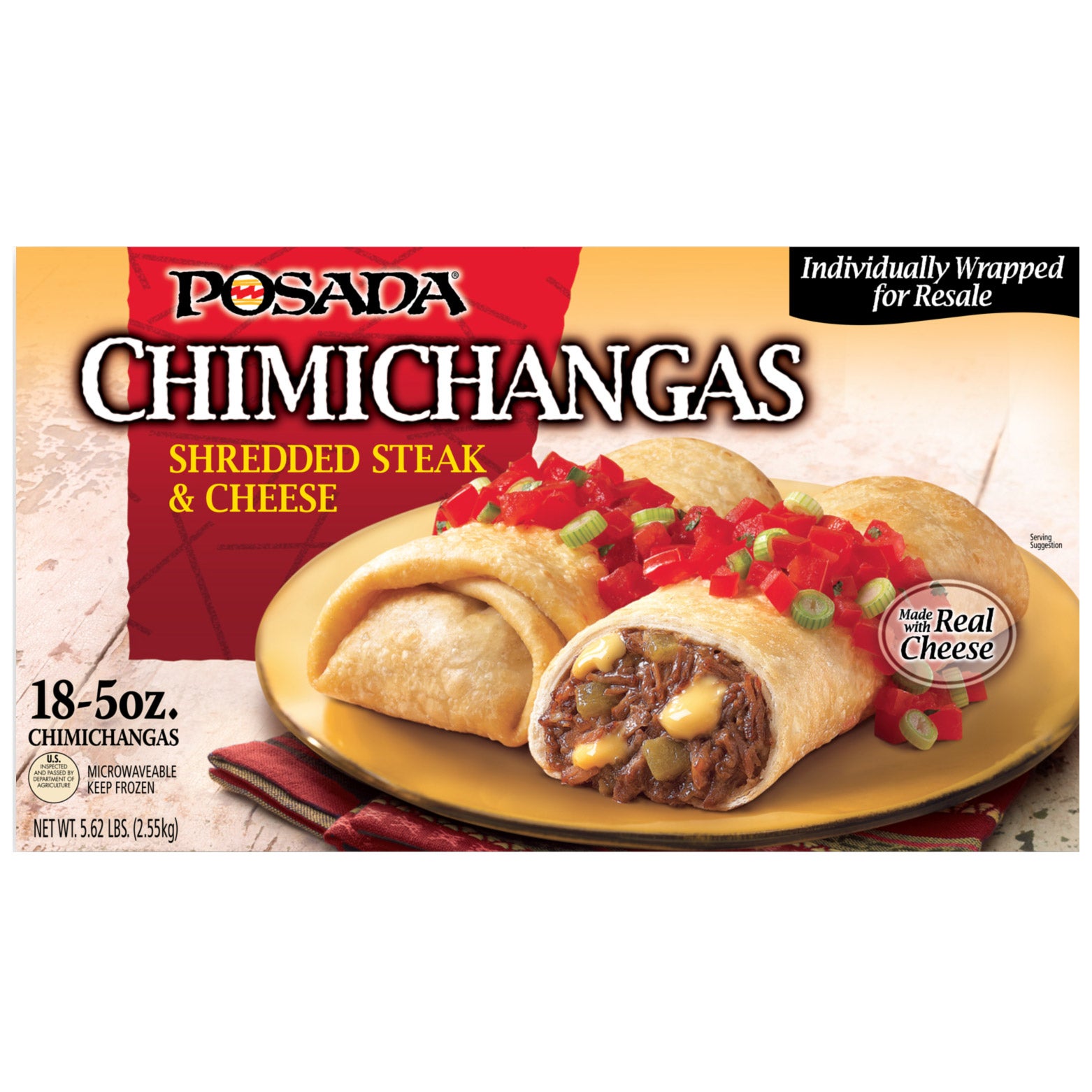 POSADA STEAK & CHEESE CHIMICHANGAS 18/5 OZ - Image 1