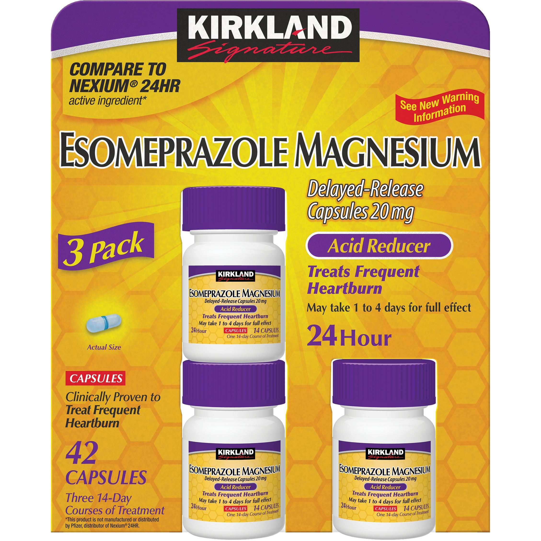 KIRKLAND SIGNATURE ESOMEPRAZOLE 20MG CAPS 3 X 14 COUNT - Image 1