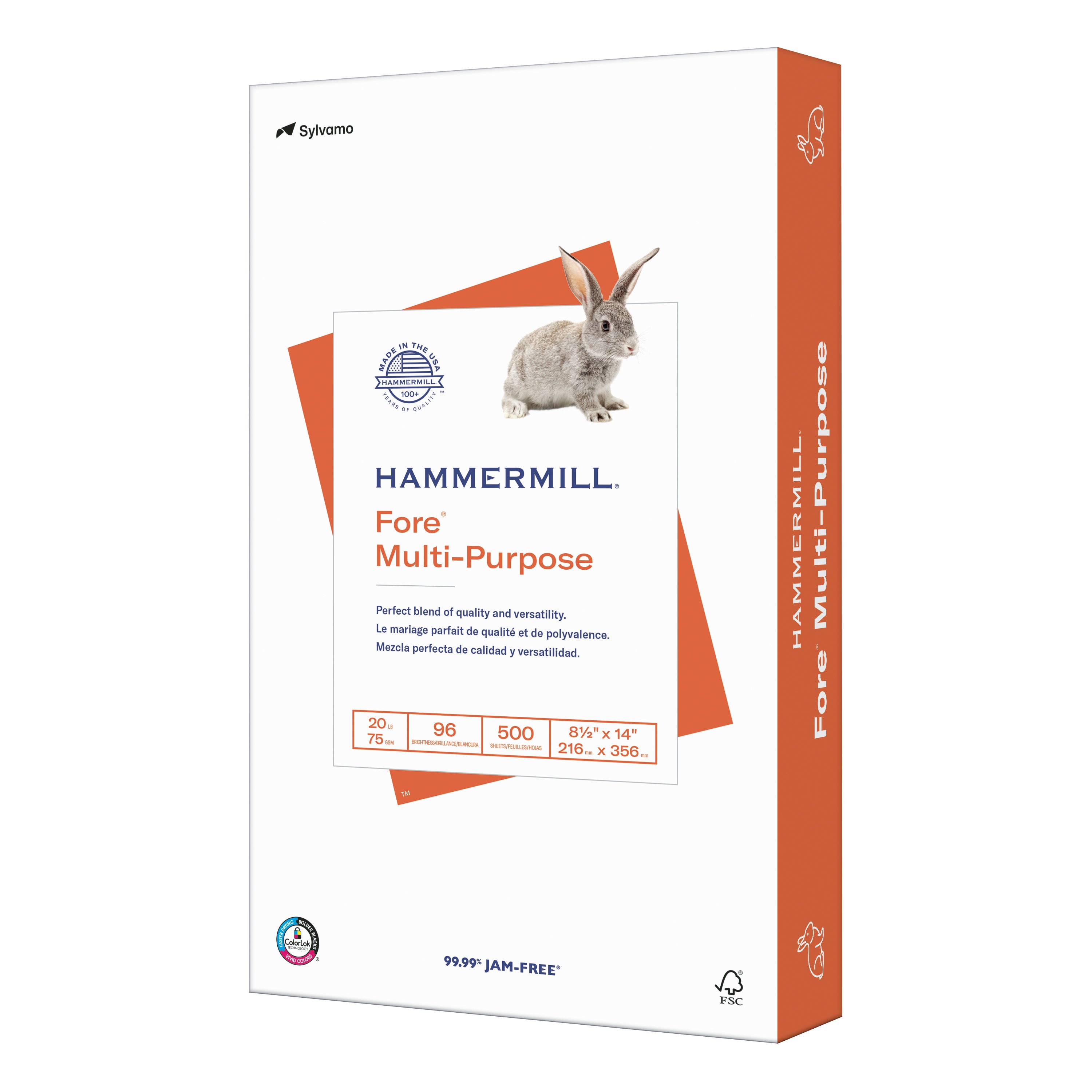 HAMMERMILL FORE COPY PAPER 8.5X14/20#/96BRT/500CT - Image 1