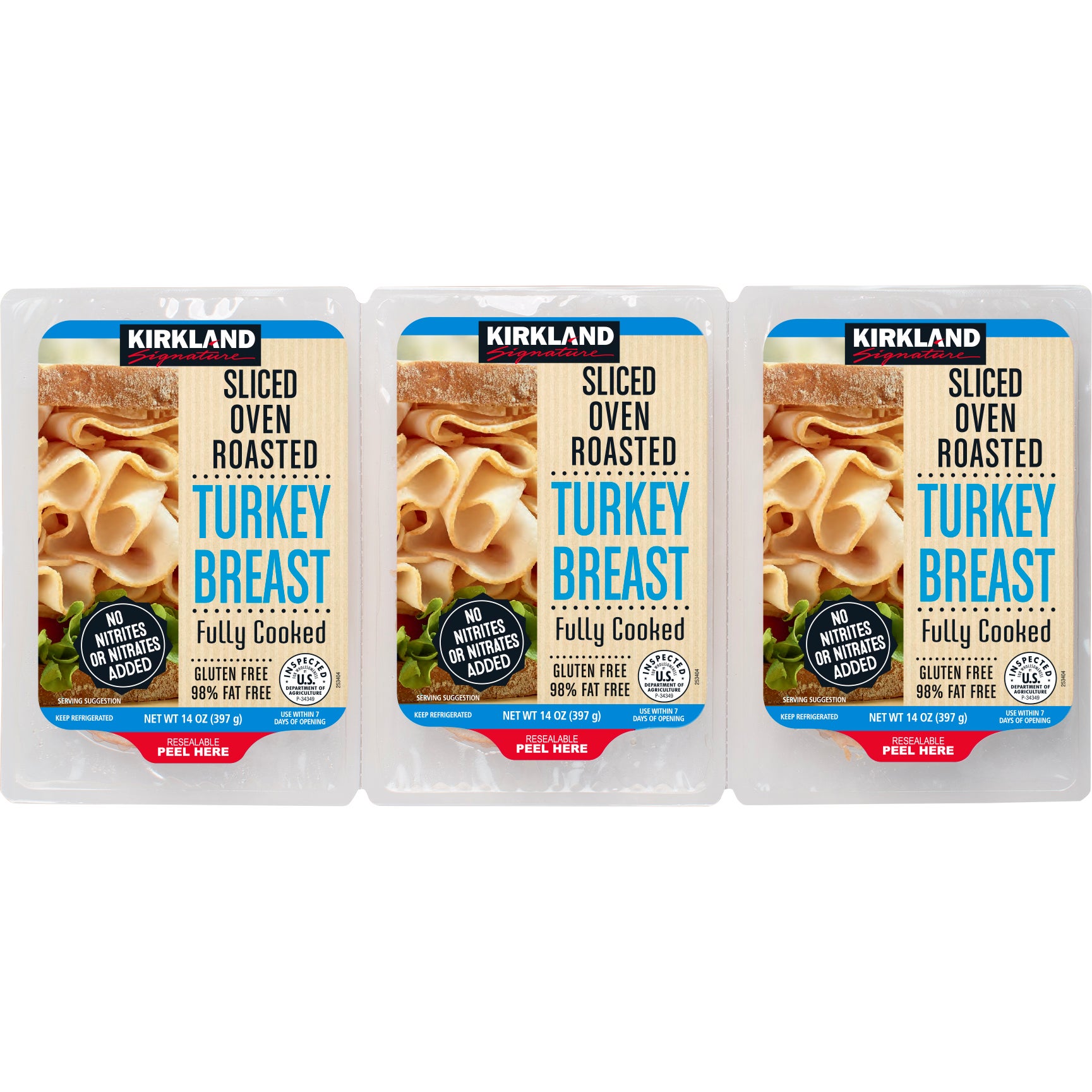 KIRKLAND SIGNATURE SLICED TURKEY BREAST 3/14 OZ (2.62 LBS) - Image 1