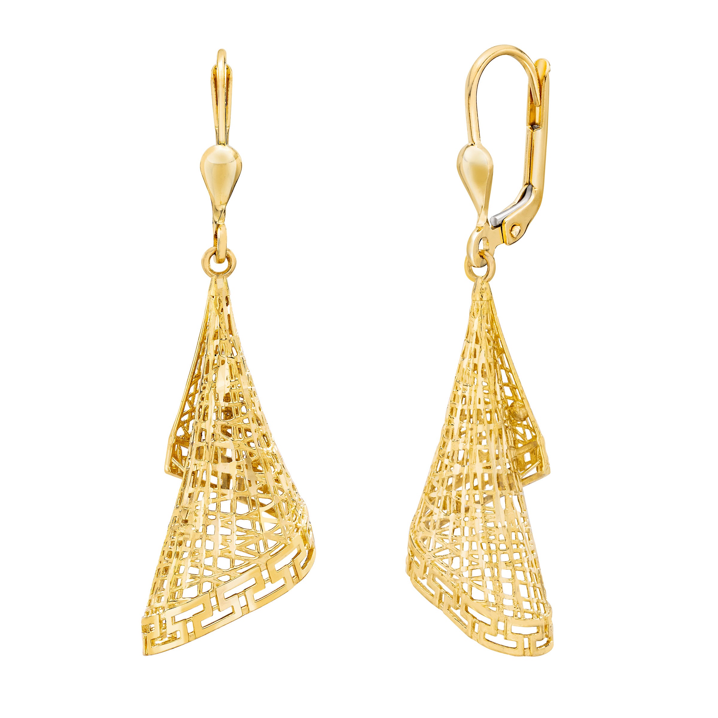 14KT YELLOW GOLD POLISHED DRAPED EARRINGS