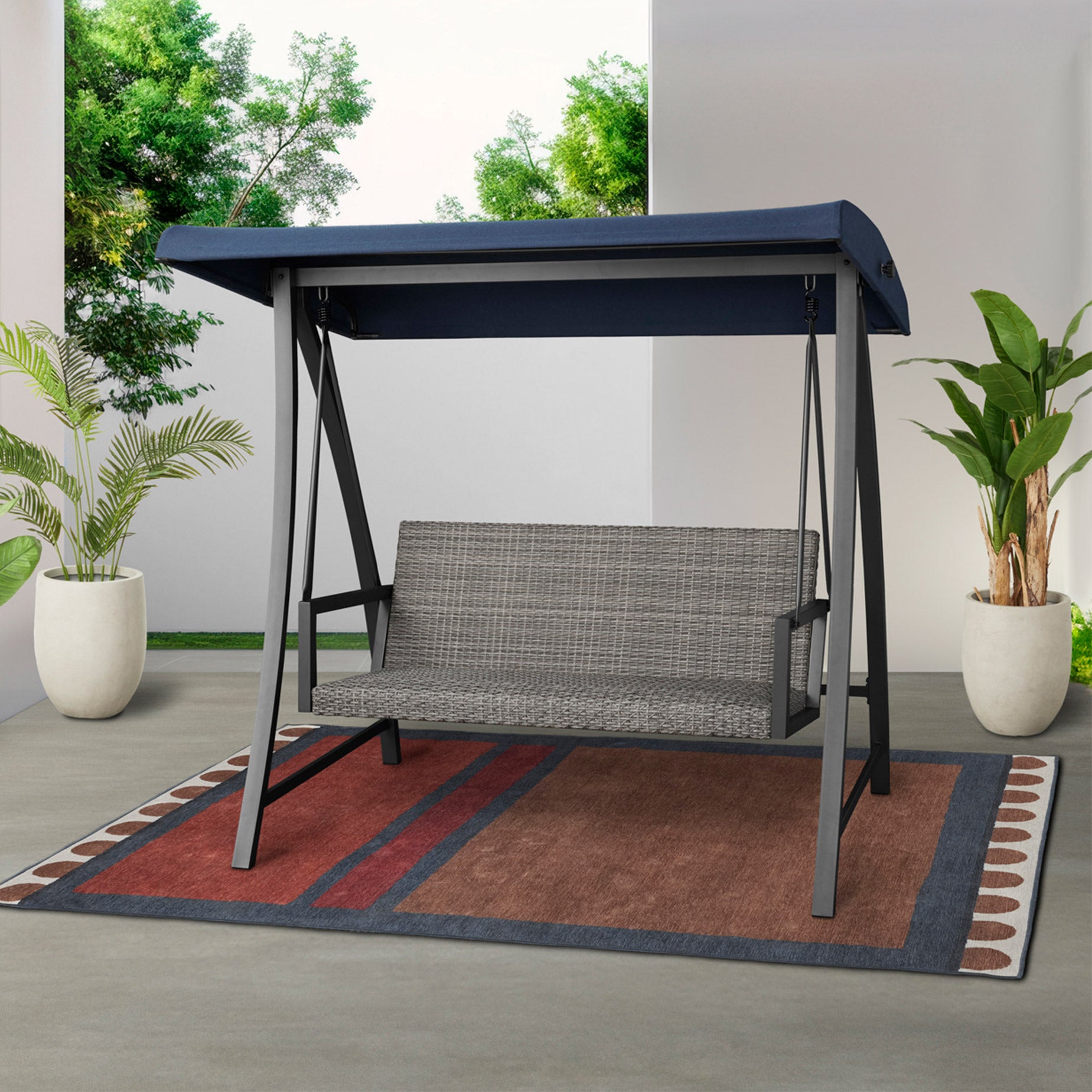 AGIO WOVEN PATIO SWING W/ CANOPY