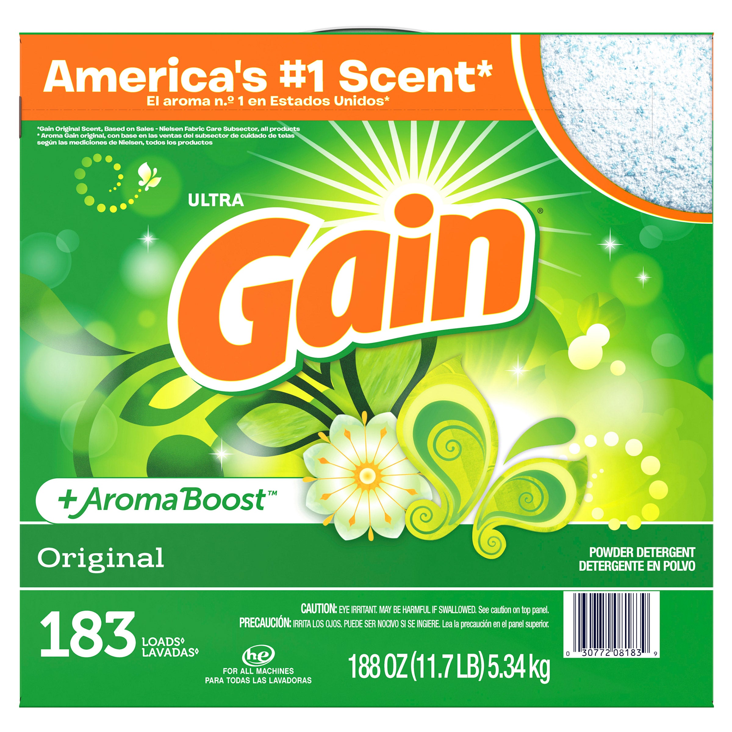 GAIN POWDER LAUNDRY DETERGENT 183 LOADS