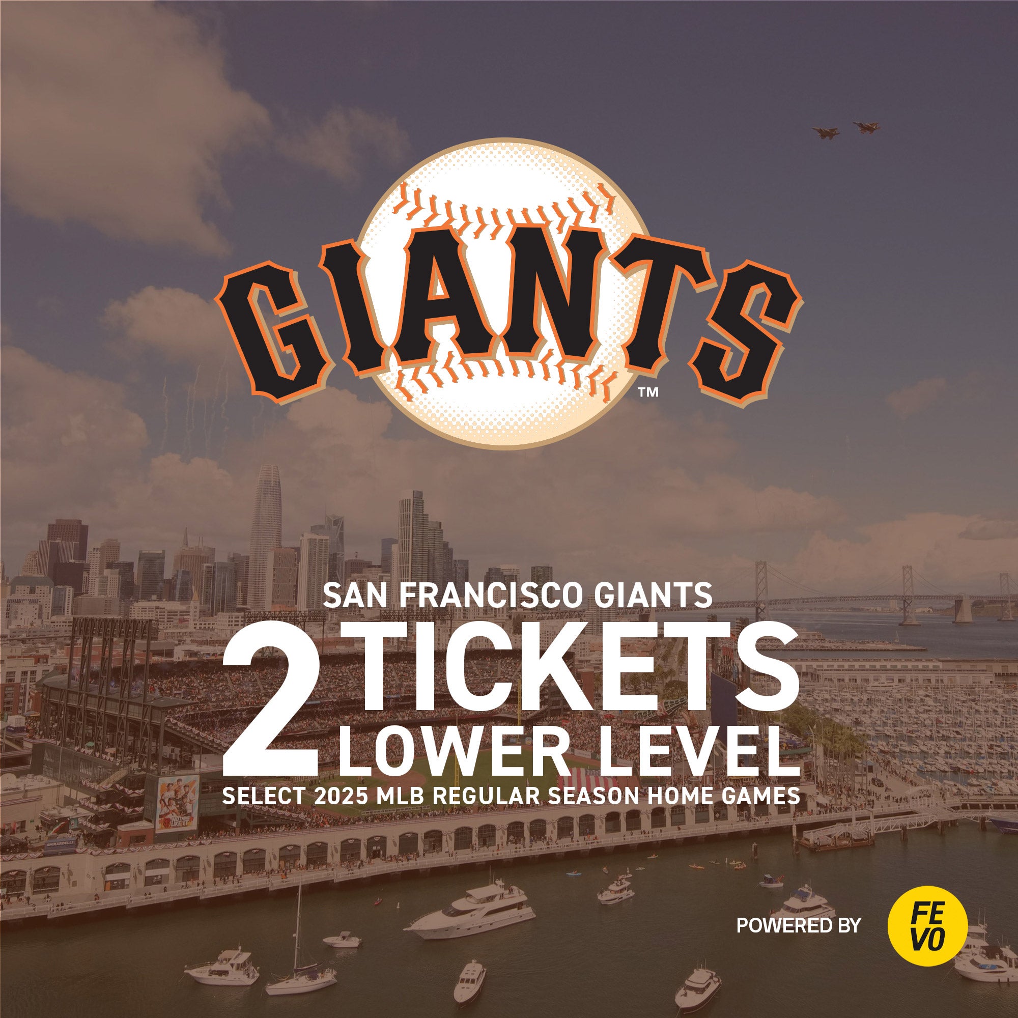 MLB-SF GIANTS 2 LOWER LEVEL TICKETS ITEM IS NON-REFUNDABLE