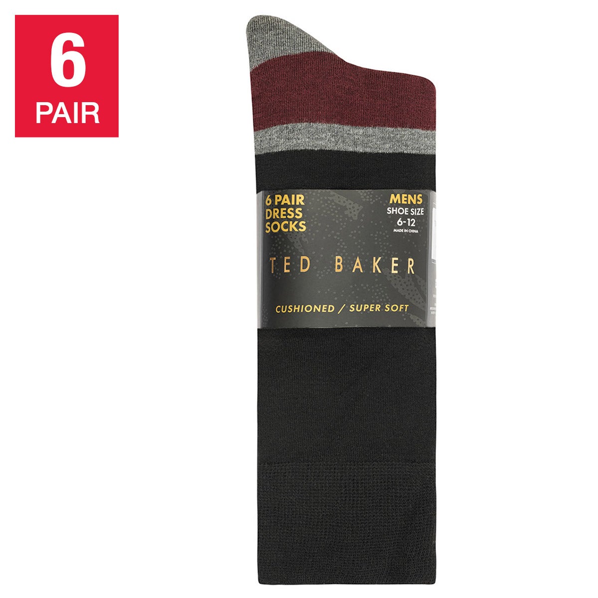 TED BAKER MEN'S DRESS SOCKS 6PR