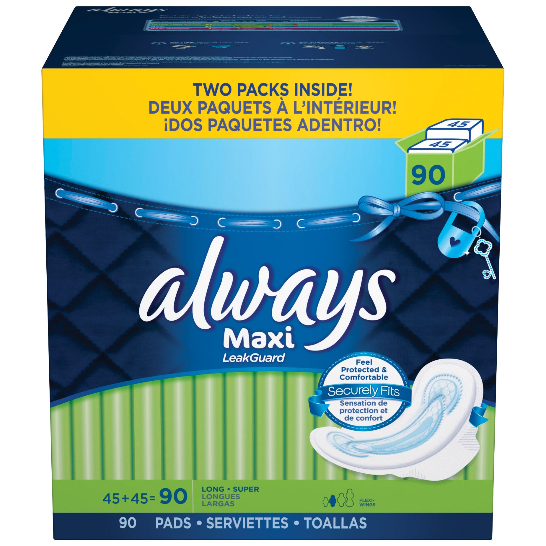 ALWAYS MAXI LONG SUPER PADS 90 CT