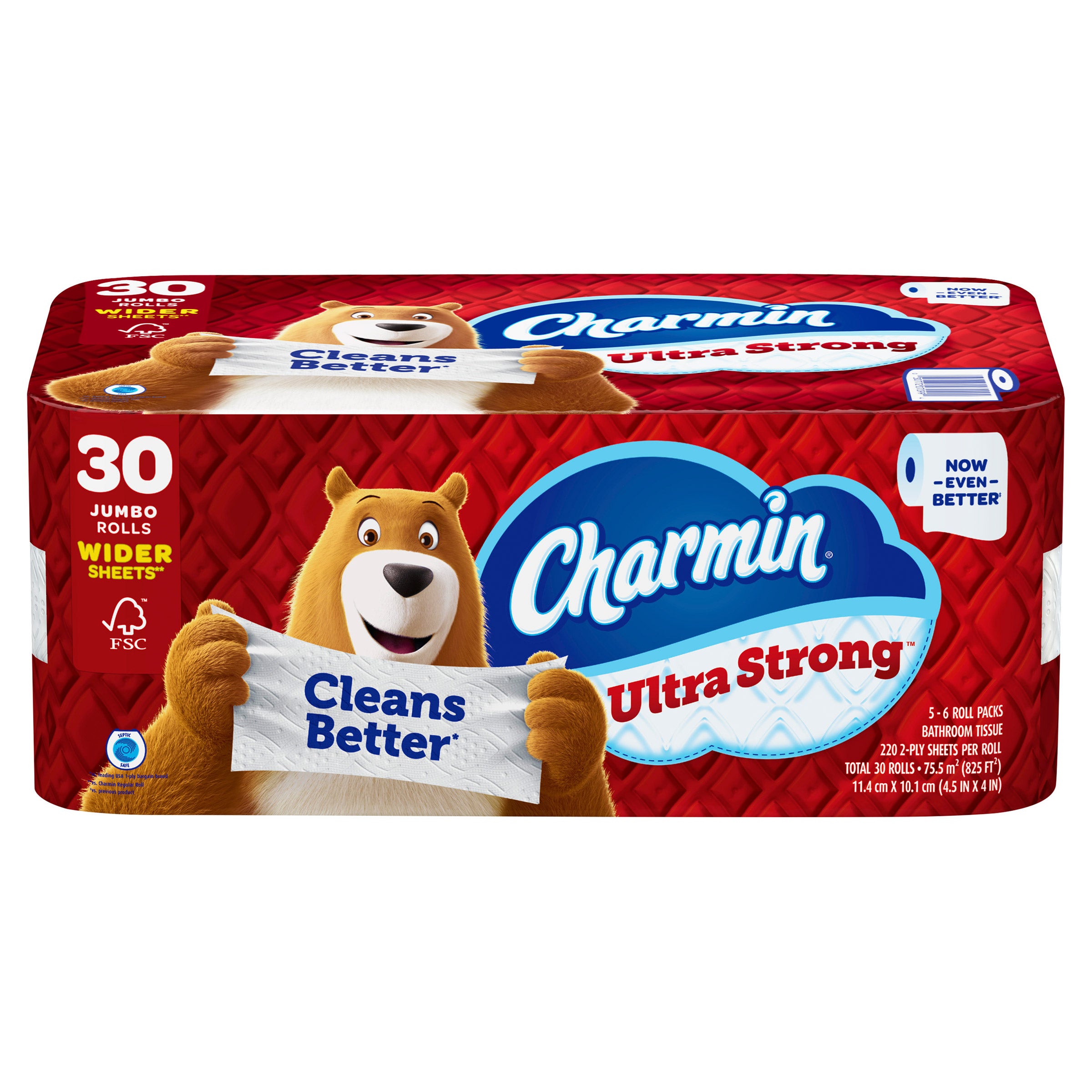 CHARMIN ULTRA STRONG 825 SQFT 30 ROLLS / 220 SHEETS - Image 1