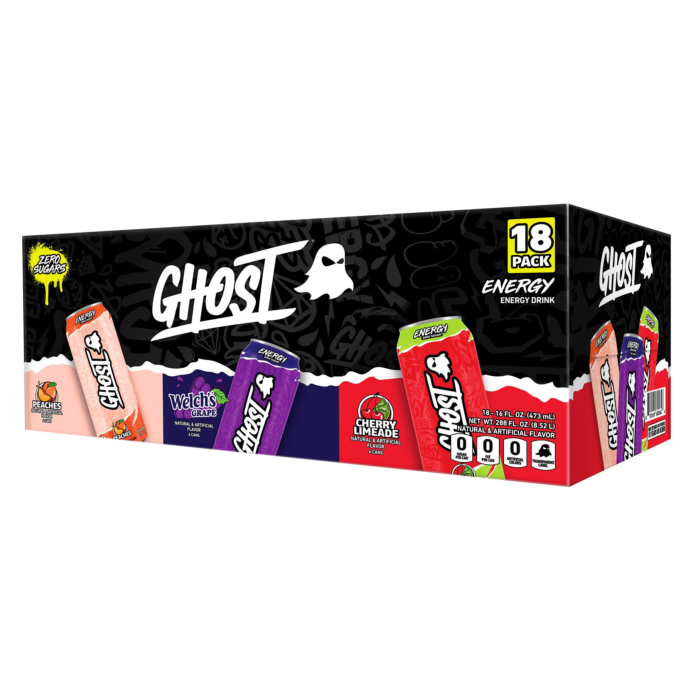 GHOST ENERGY VARIETY PACK 18/16 OUNCE CANS - Image 1