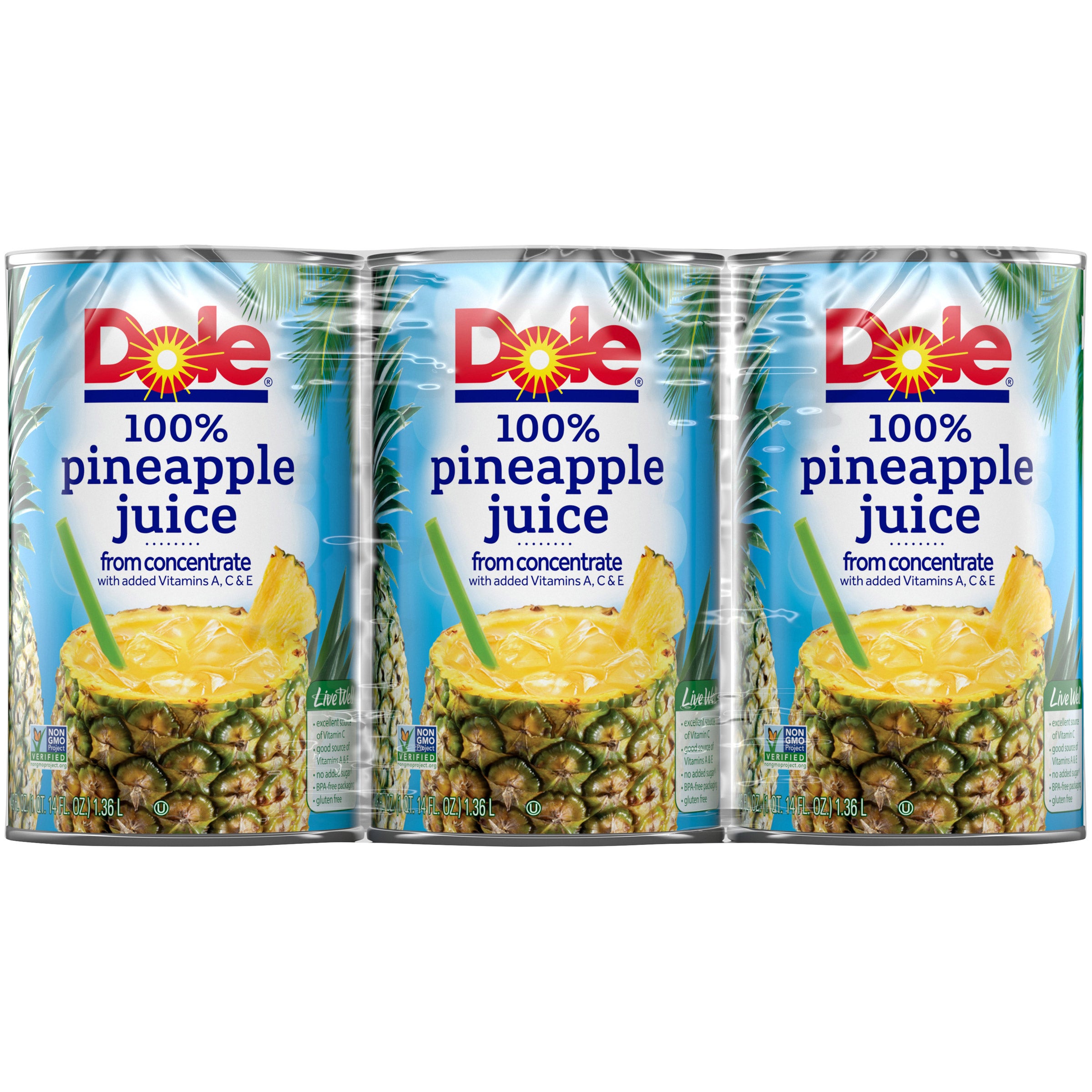 DOLE 100% PINEAPPLE JUICE 3/46 OZ - Image 1
