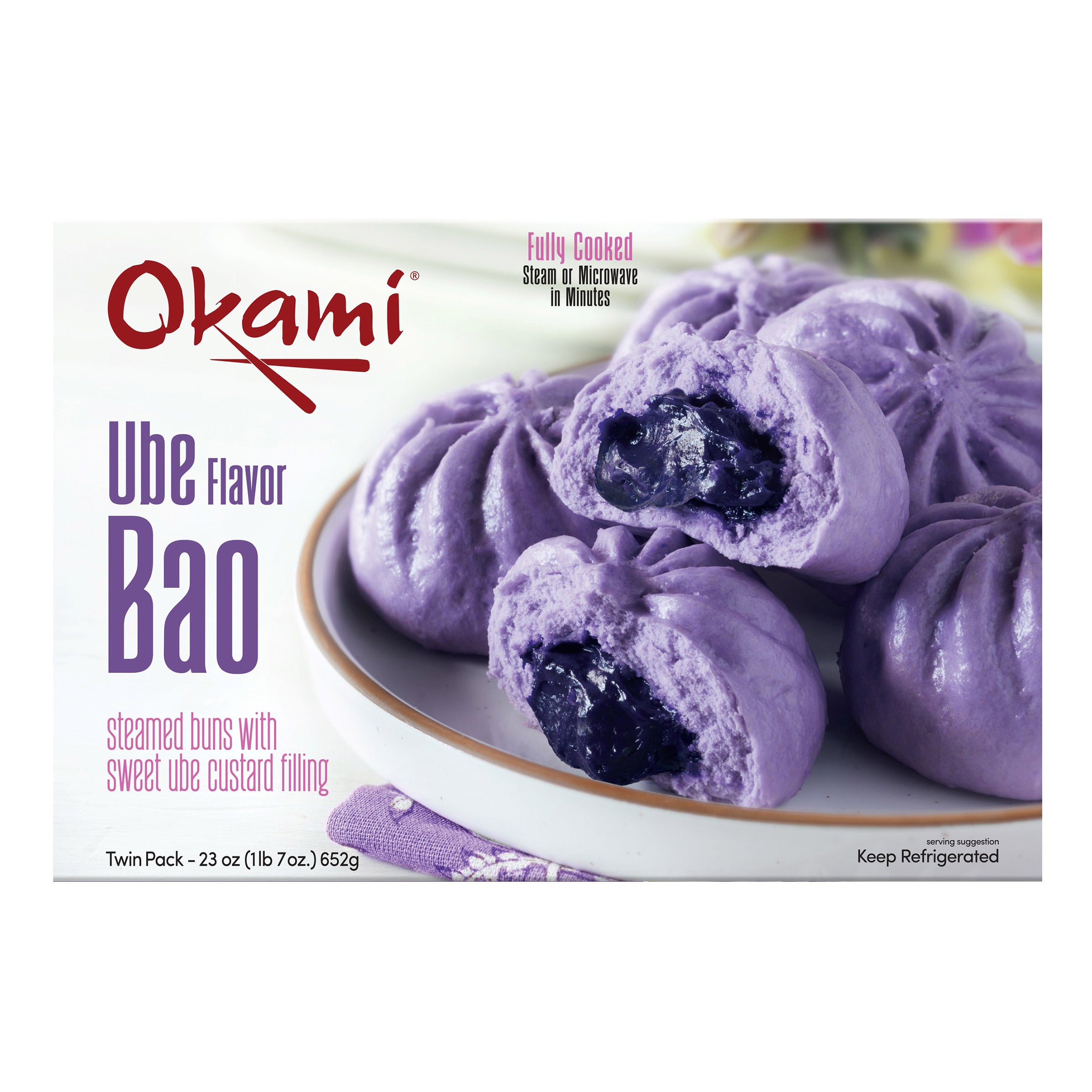 OKAMI UBE FLAVOR BAO BUNS 23OZ - Image 1