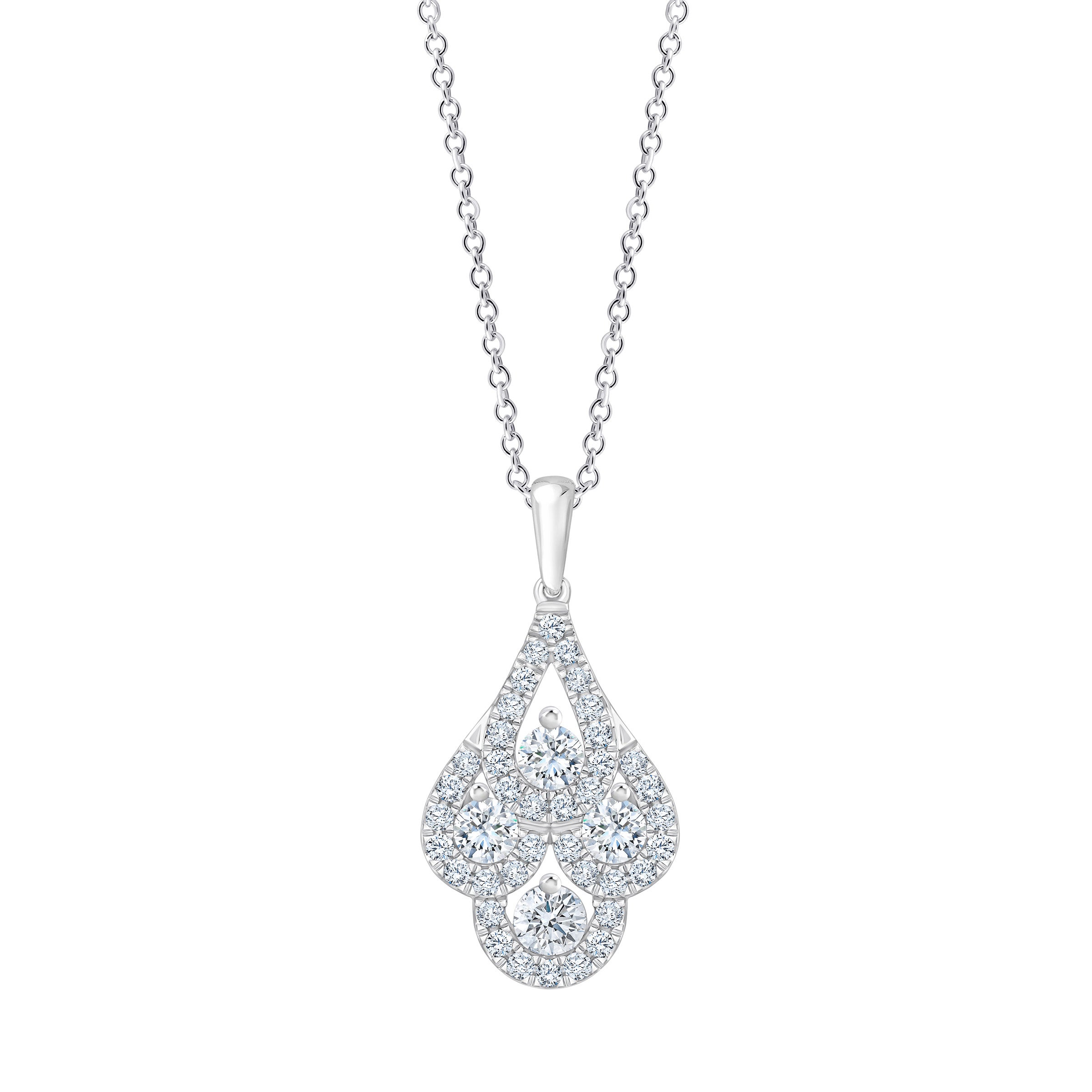 14KT WHITE GOLD VS2 I 0.60CTW ROUND DIAMOND PENDANT - Image 1