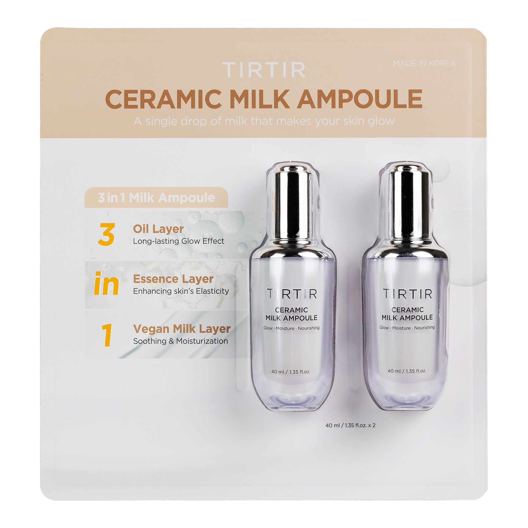 TIRTIR CERAMIC MILK AMPOULE 2 - 1.35 FL OZ - Image 1