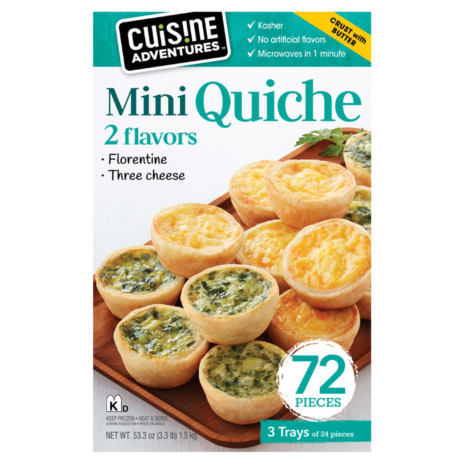 CUISINE ADVENTURES MINI QUICHE FLORENTINE 72 CT