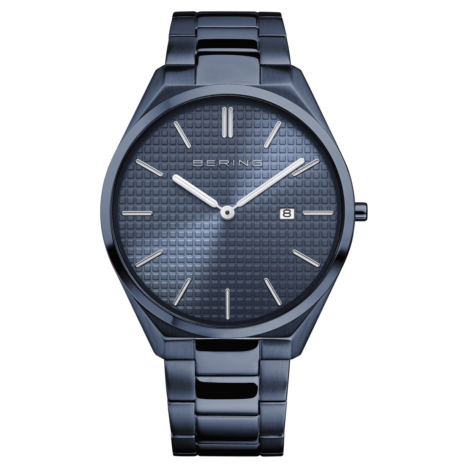 BERING ULTRA-THIN BLUE STAINLESS STEEL MEN'S QUARTZ WATCH