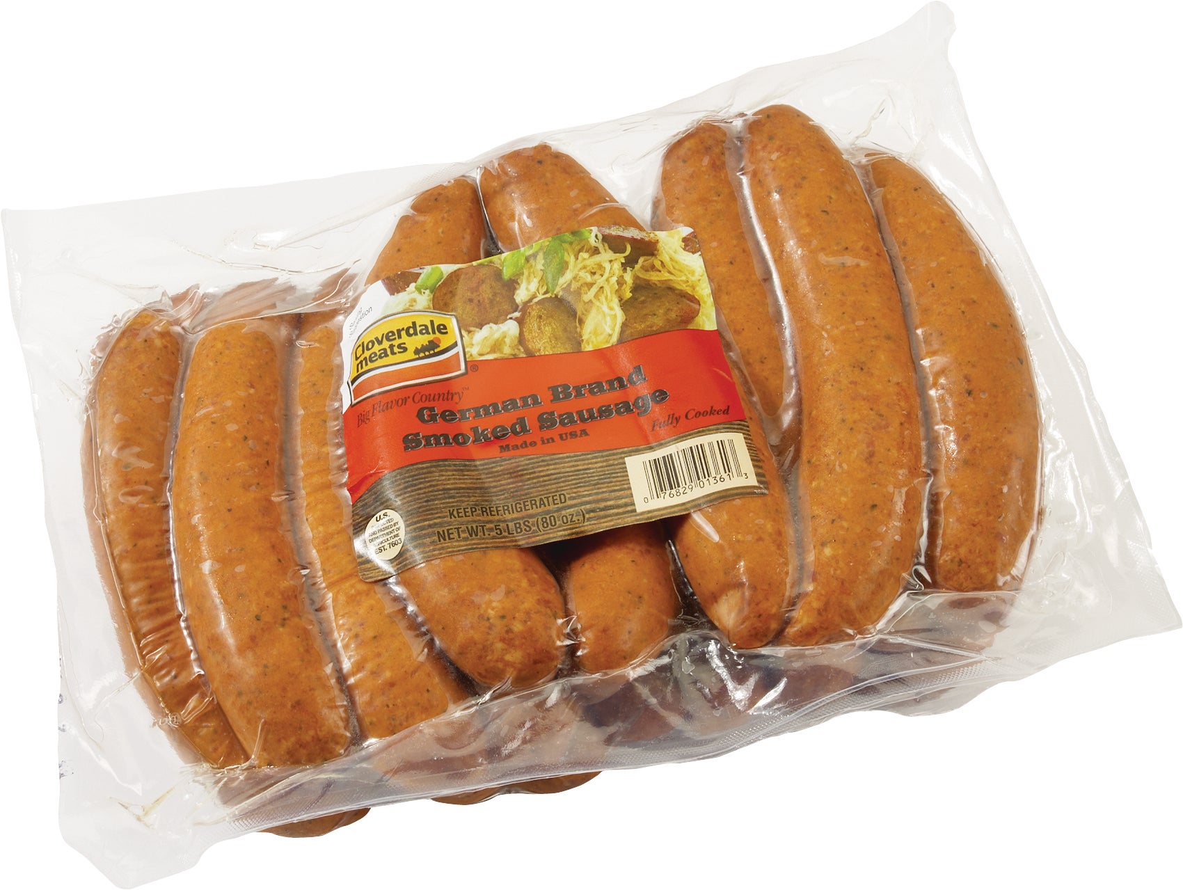 CLOVERDALE GERMAN SAUSAGE 5 POUND PACKAGE