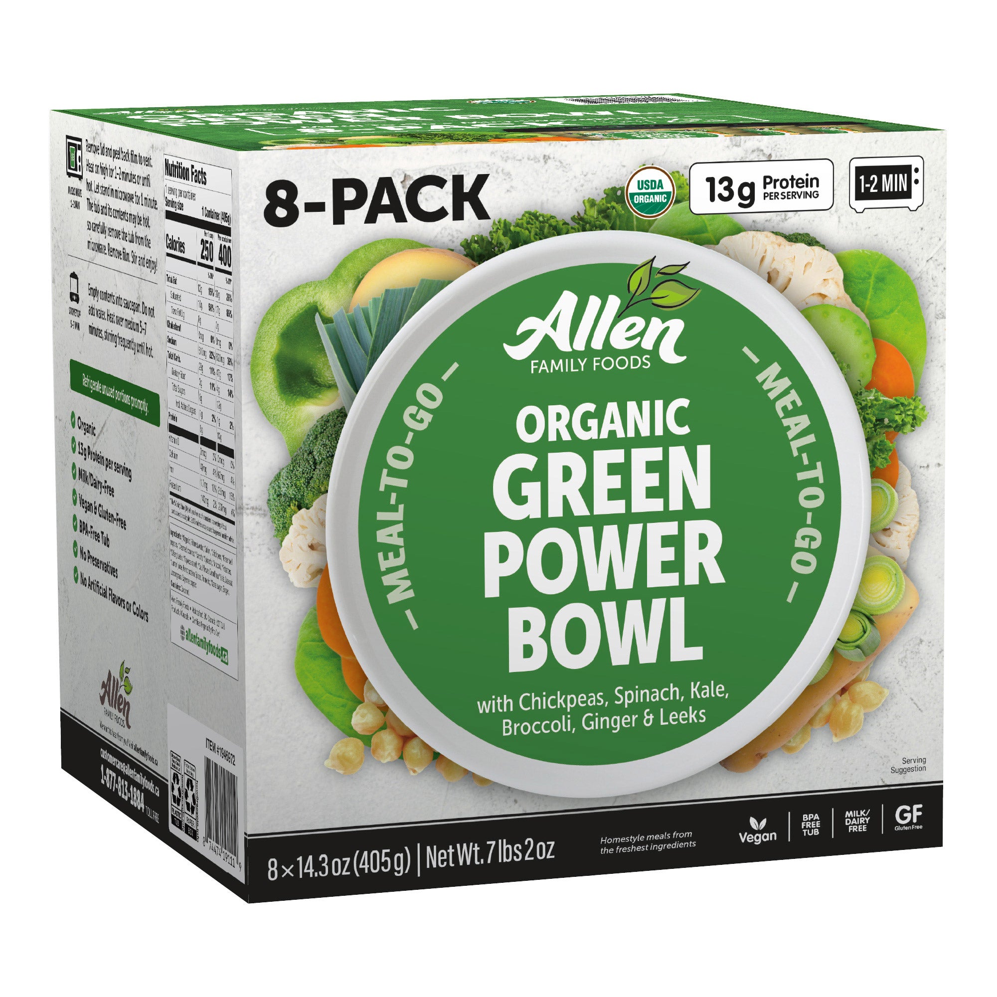 ALLEN FAMILY ORGANIC GREEN POWER BOWL 8 CT / 14.03 OZ