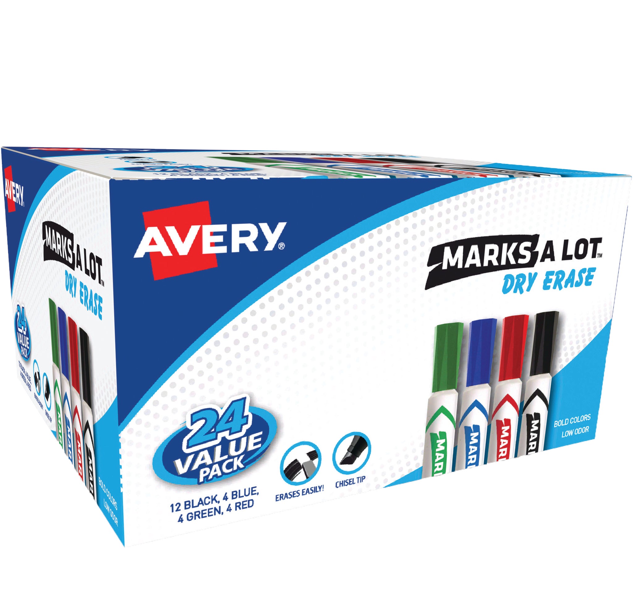 AVERY ASSORTED DRY ERASE MRK AVE98188 24CT - Image 1