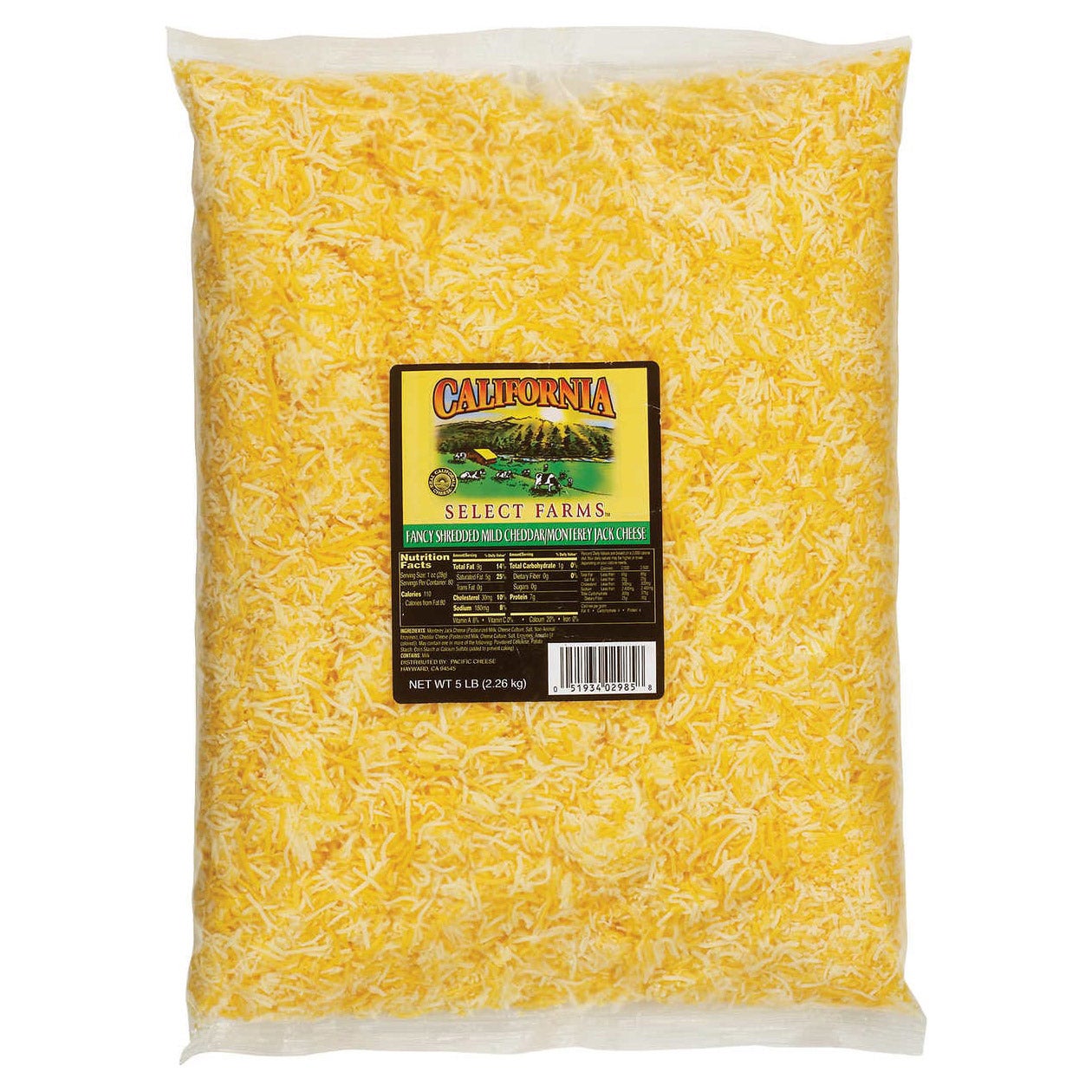 CALIFORNIA SELECT FARM SHREDDED CHEDDAR/JACK 5 LB