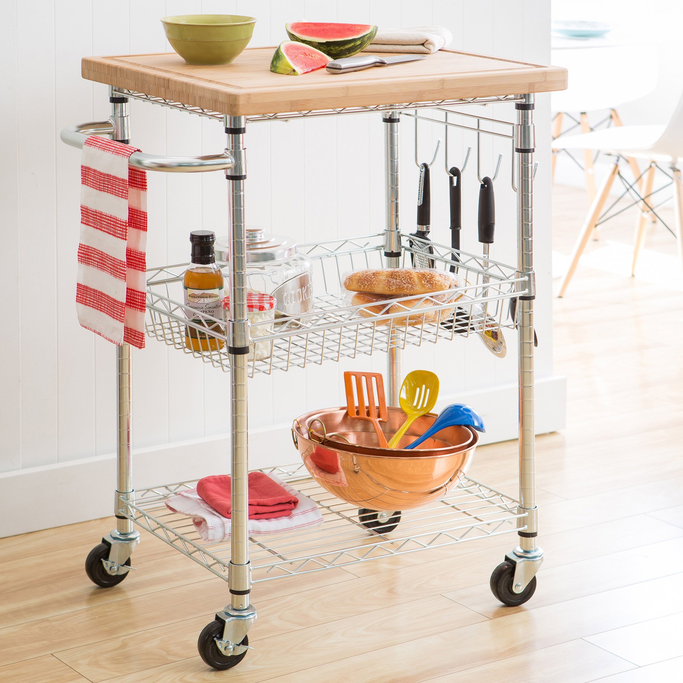 TRINITY BAMBOO TOP KITCHEN CART