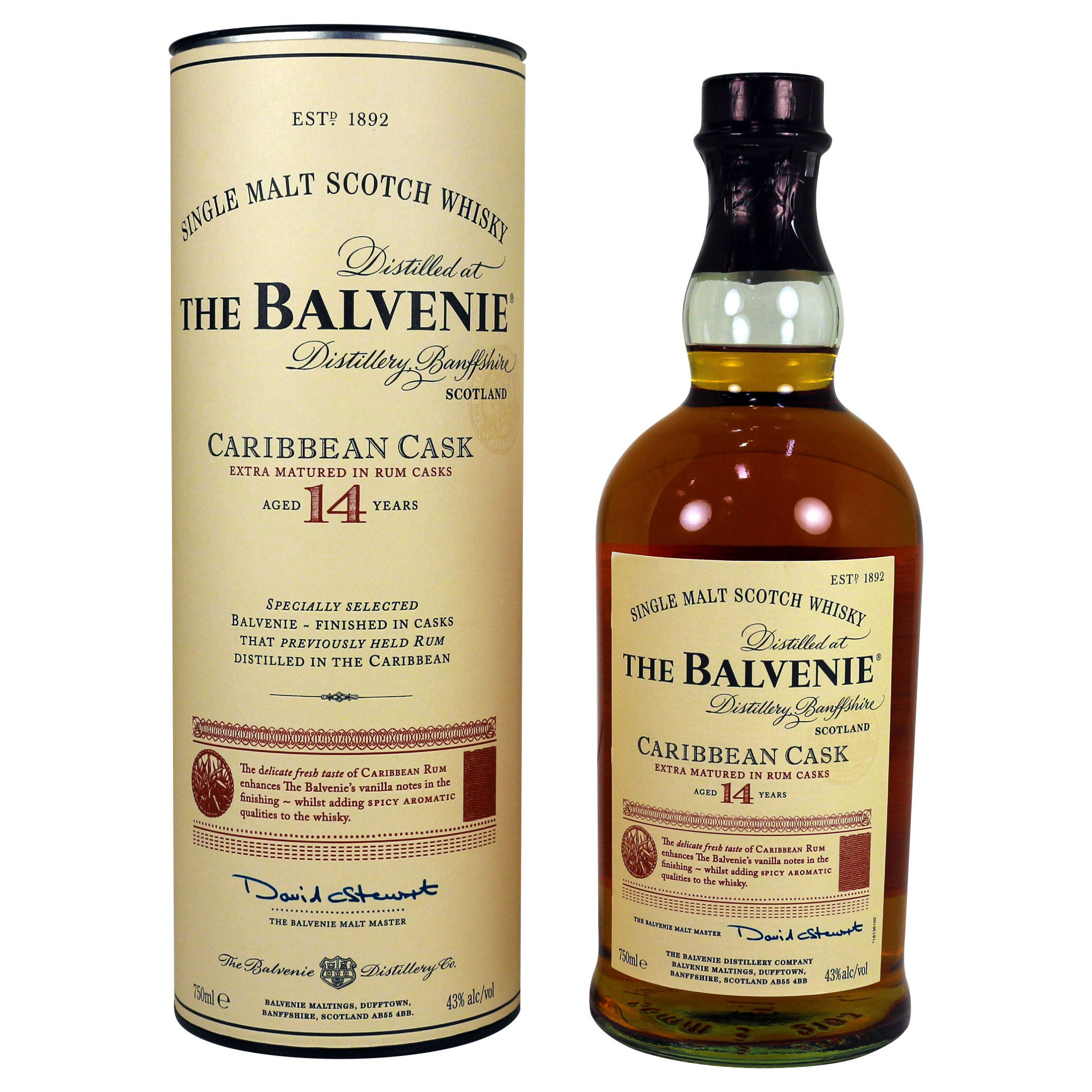 BALVENIE 14YR CARIBBEAN CASK SCOTCH SCOTLAND 750 ML