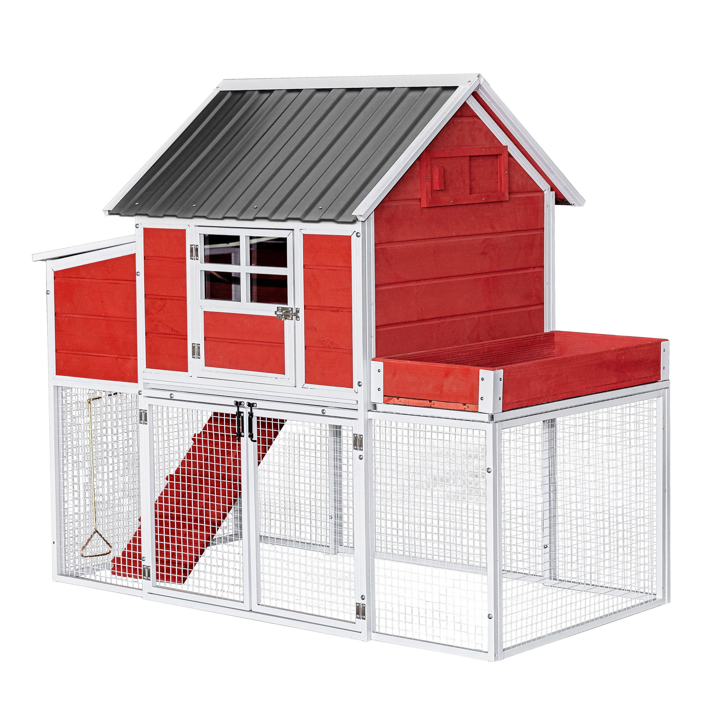 STEEL FRAME CHICKEN COOP WITH FLOWER BOX FY24