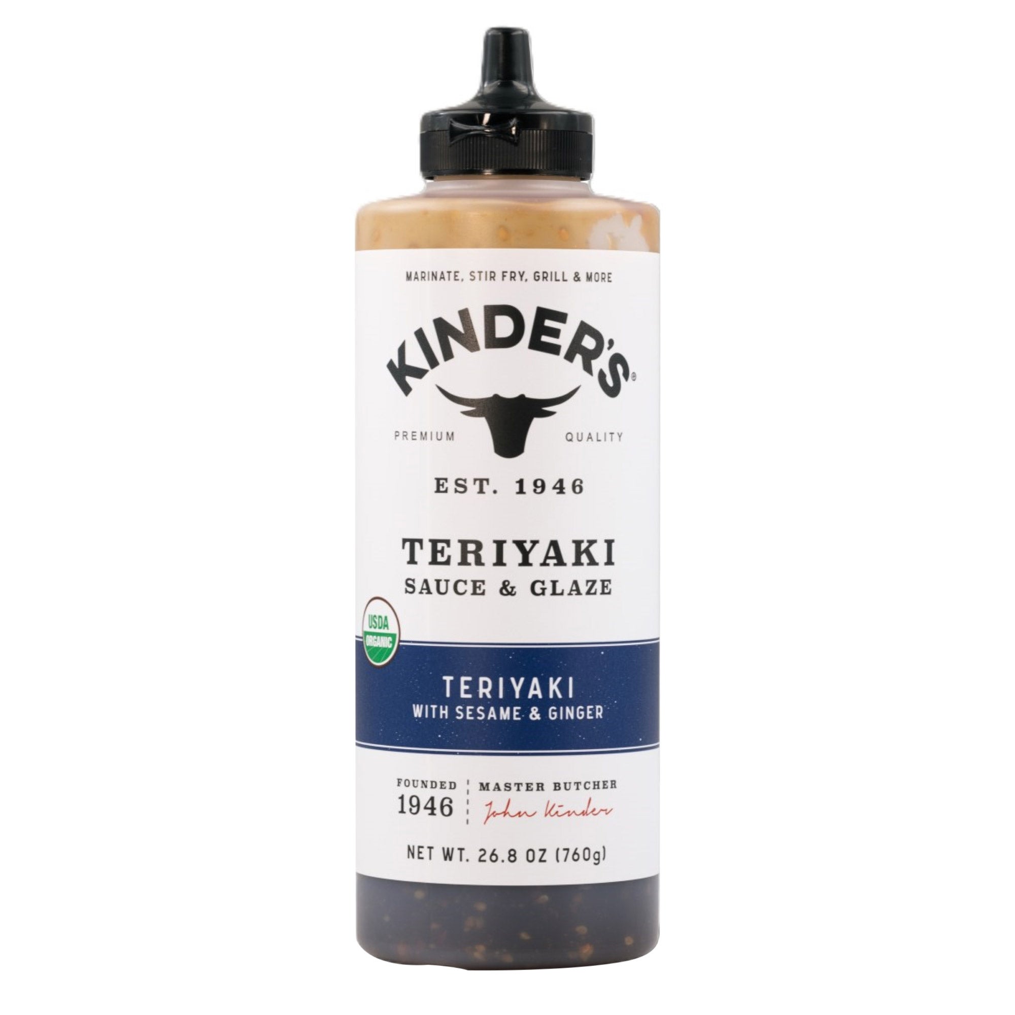 KINDER'S ORGANIC TERIYAKI SAUCE & GLAZE 26.8 OUNCES - Image 1