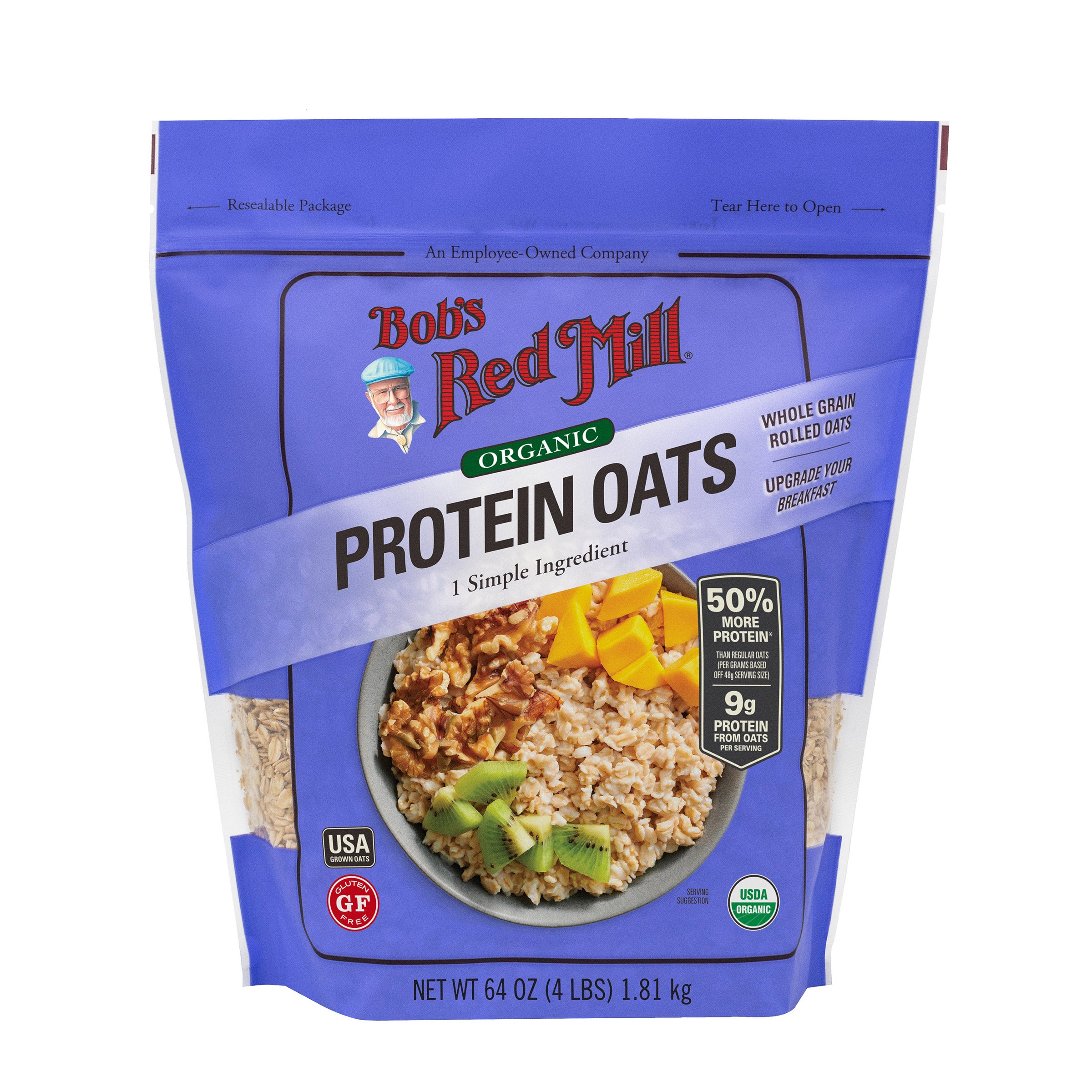 BOB'S RED MILL ORGANIC GLUTEN FREE PROTIEN OATS 64 OZ