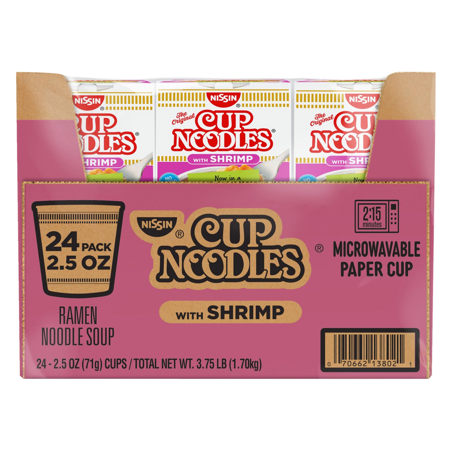 NISSIN SHRIMP CUP NOODLES 24/2.5 OZ (3.75 LBS) - Image 1