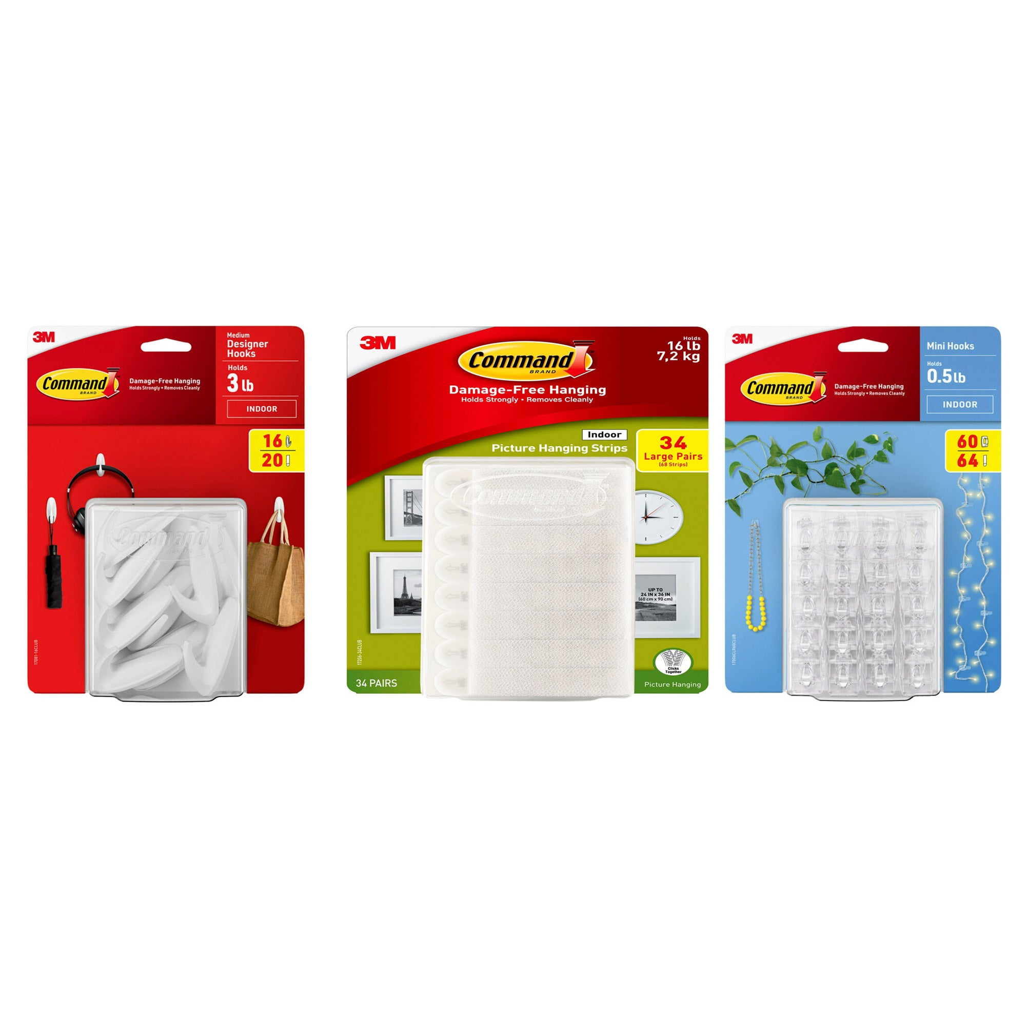 3M COMMAND HANGING HOOKS OR STRIPS