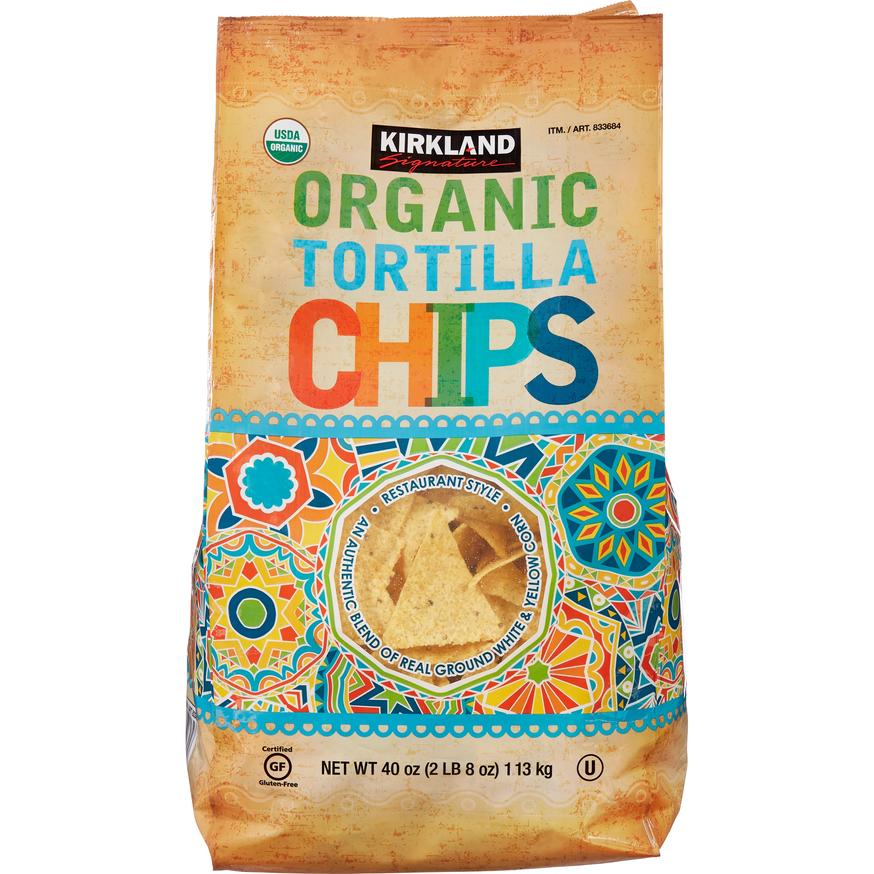 KIRKLAND SIGNATURE ORGANIC TORTILLA CHIPS 40 OUNCE BAG - Image 1