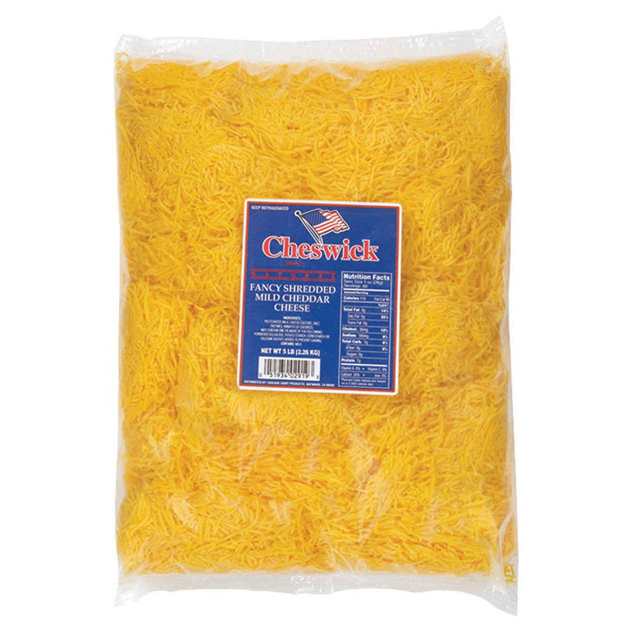 CHESWICK SHREDDED MILD CHEDDAR 5 LB