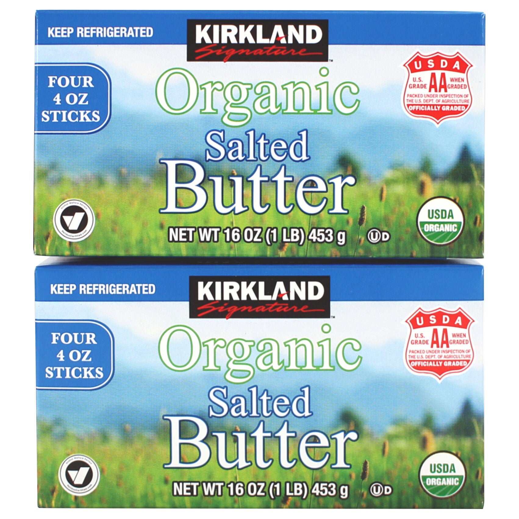 KIRKLAND SIGNATURE ORGANIC SALTED BUTTER 2 PACK 1 POUND EACH - Image 1