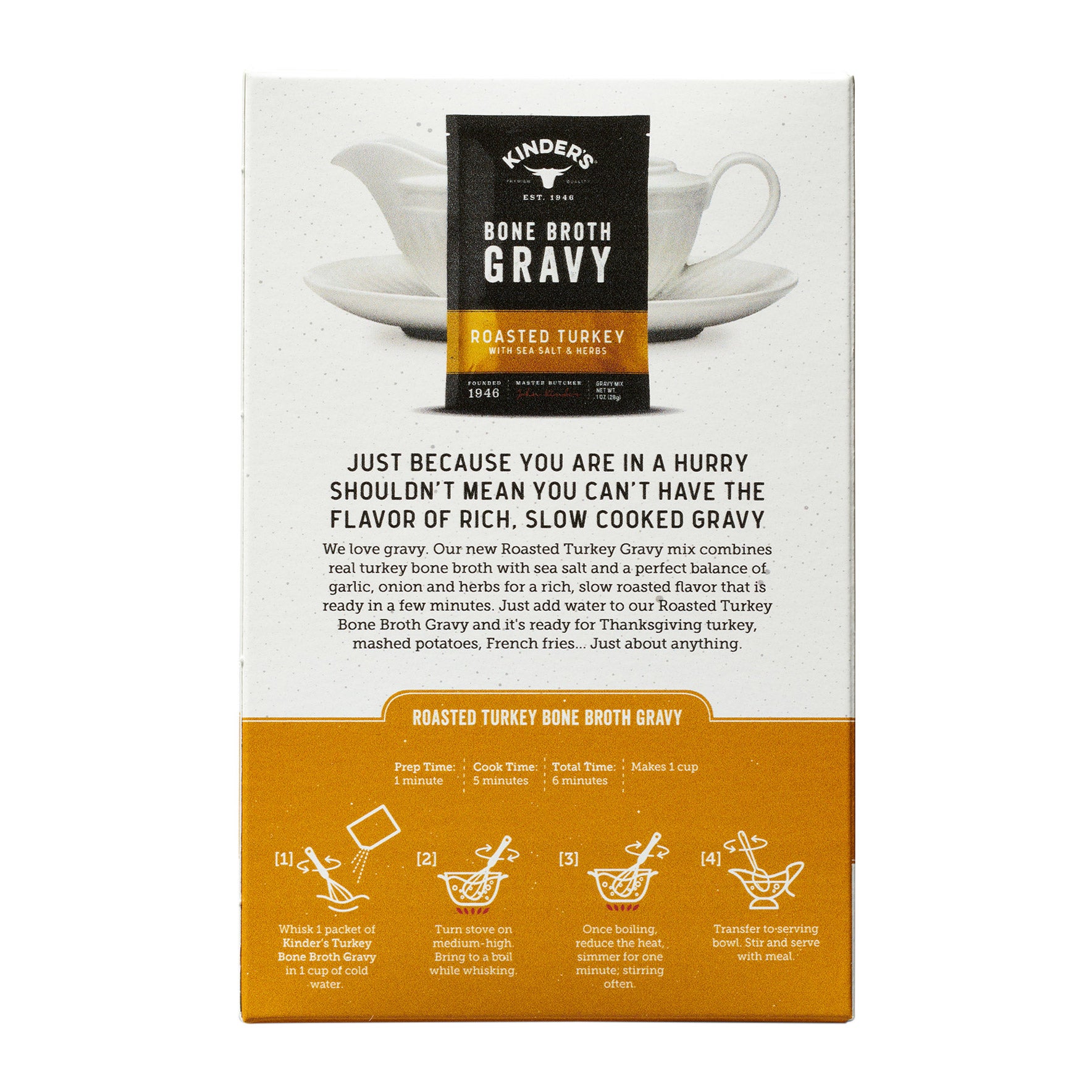 KINDER'S TURKEY BONE BROTH GRAVY MIX 6/1 OZ - Image 1